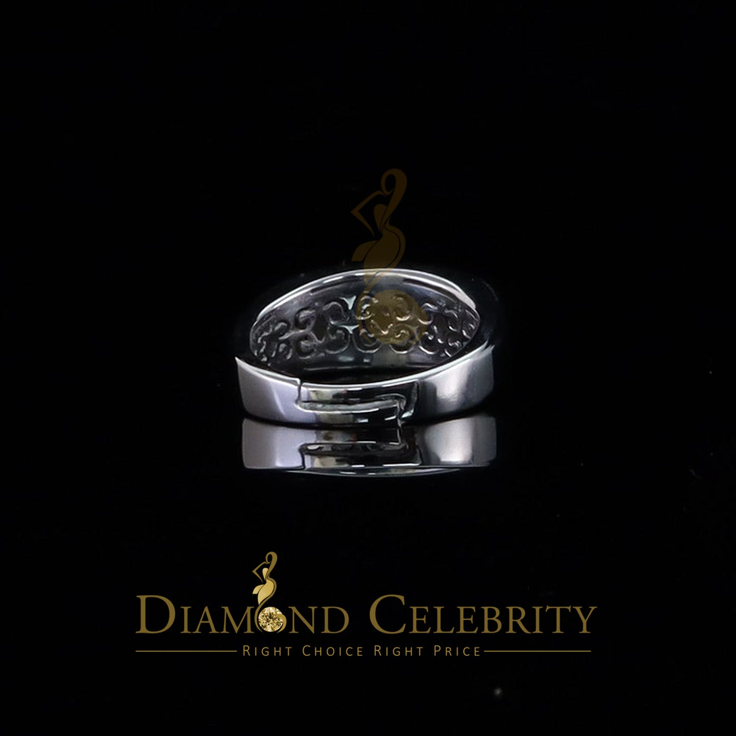 DiamondCelebritees Diamond Celebrity 925 White Sterling Silver 27 Cubic Zirconia Men's Ring Size 8