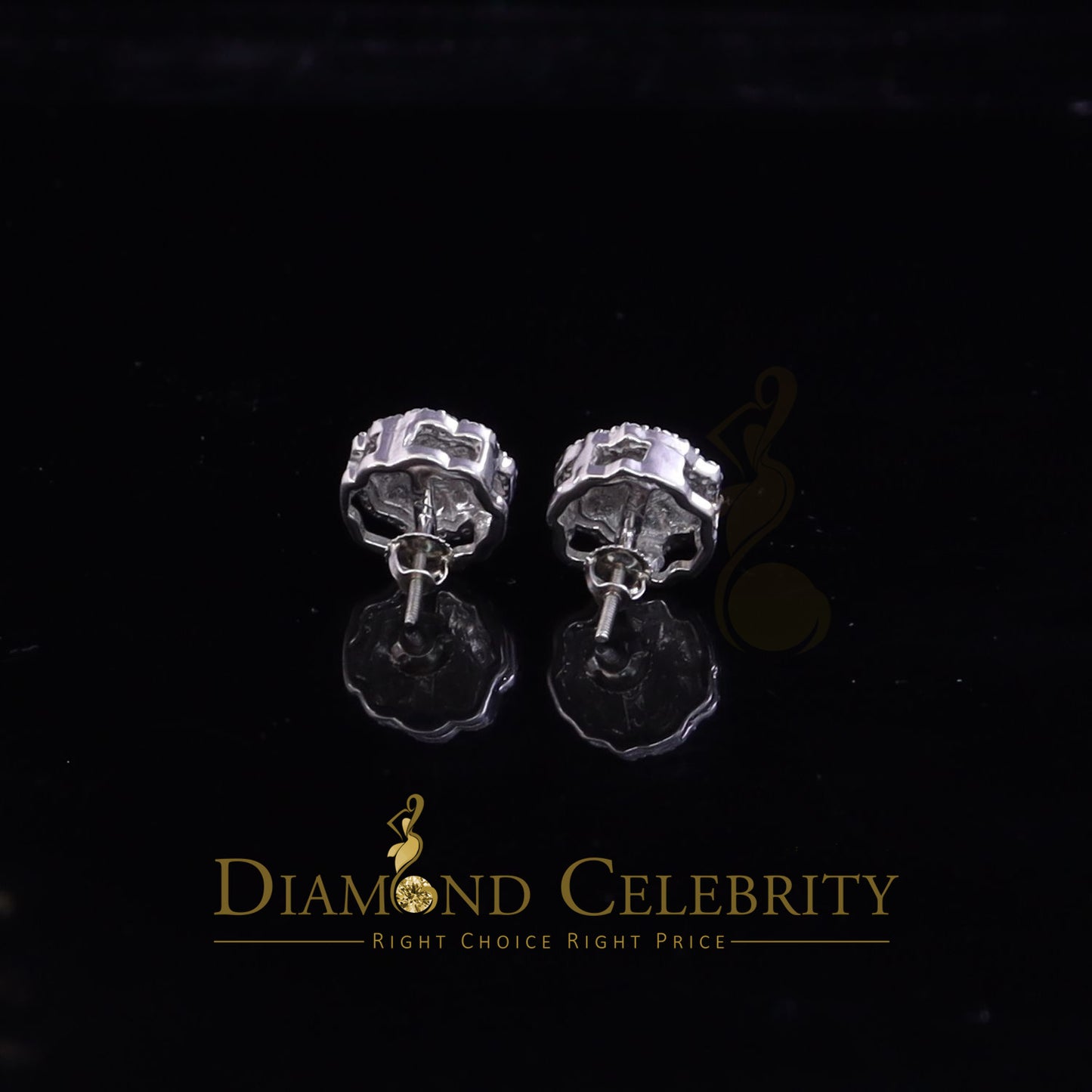 DiamondCelebritees 925 White Silver Nuggtte's 1.38ct Cubic Zirconia Hip Hop Women's Flower Earrings