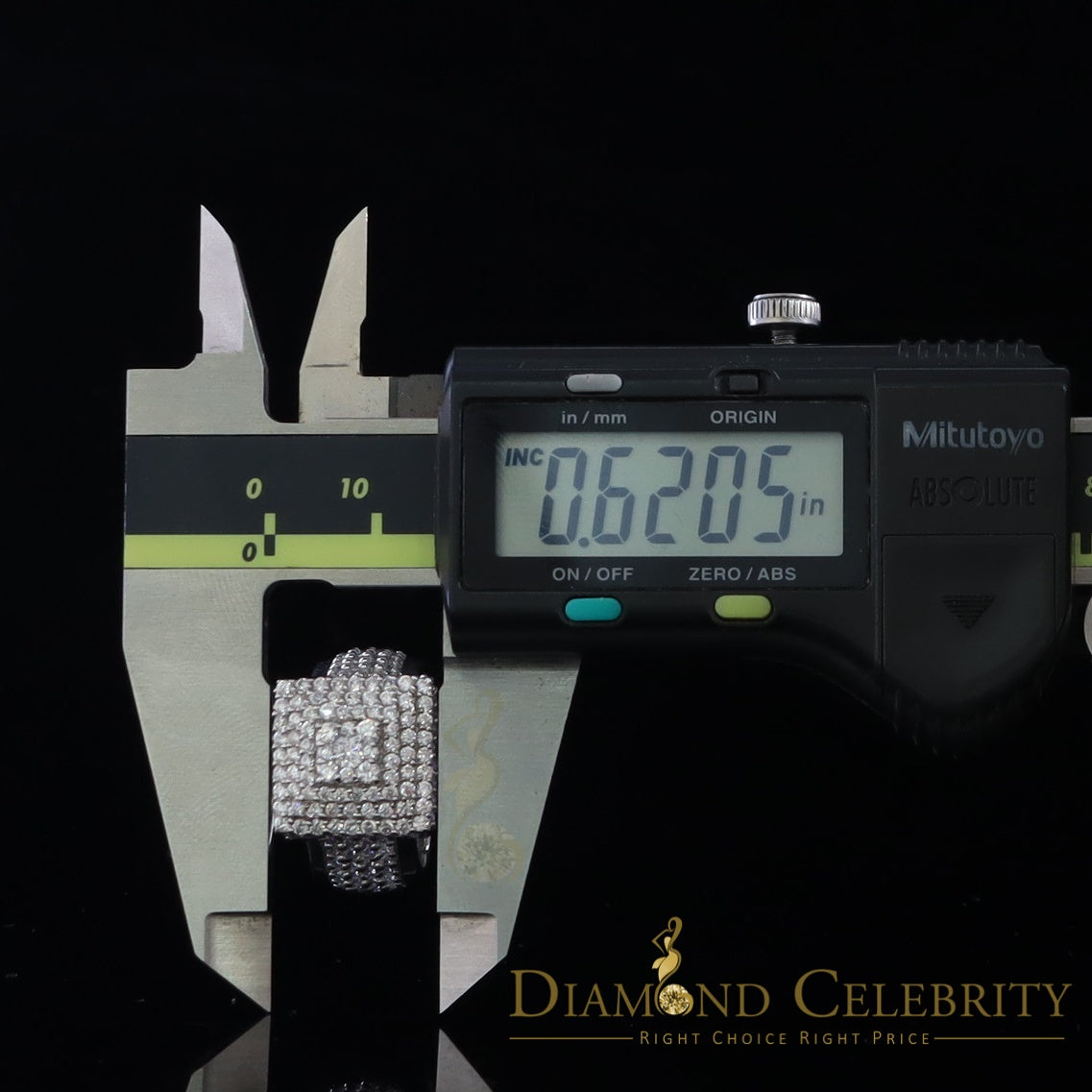 DiamondCelebritees 925 Silver White 8.50ct Cubic Zirconia Wide Square Womens Engagement Ring SZ 7.5