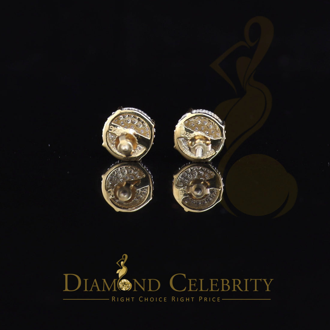 DiamondCelebritees 925 Sterling Silver Yellow Hip Hop 0.40ct Diamond Men's/ Women's Stud Earrings