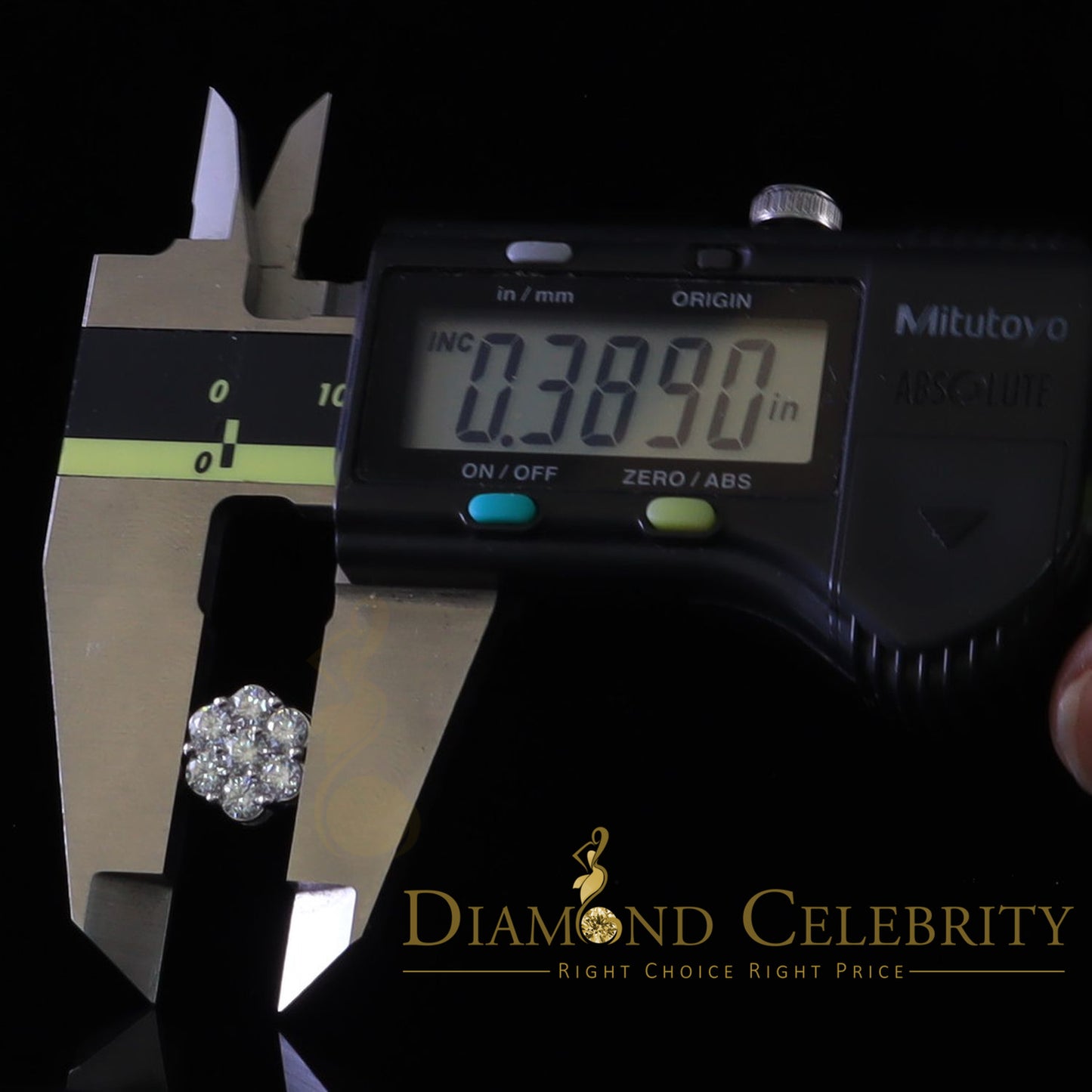 DiamondCelebritees Real Moissanite VVS 'D' Color 2.25 ct 10k Real White Gold Stud FLORAL Earrings