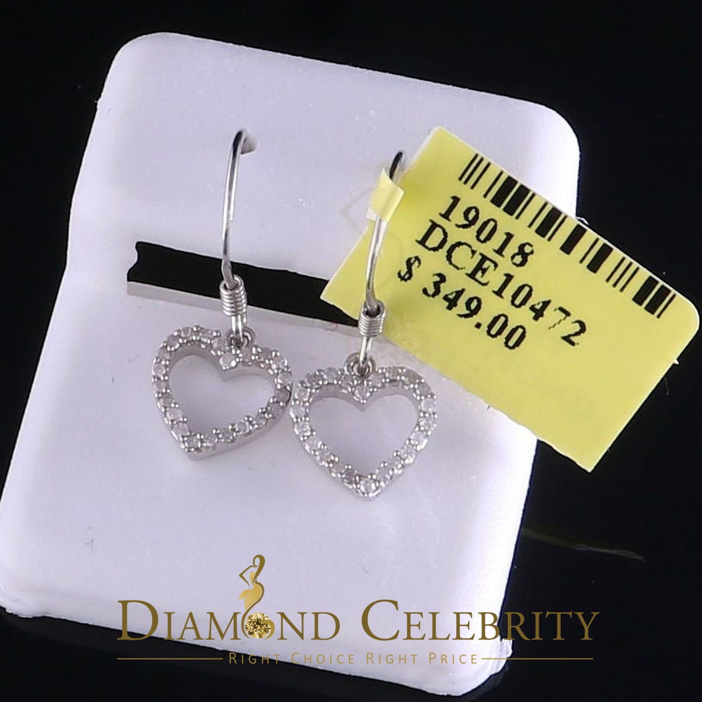 DiamondCelebritees 0.20ct Diamond 925 Sterling Silver White Dangling Stud Earring For Men / Women