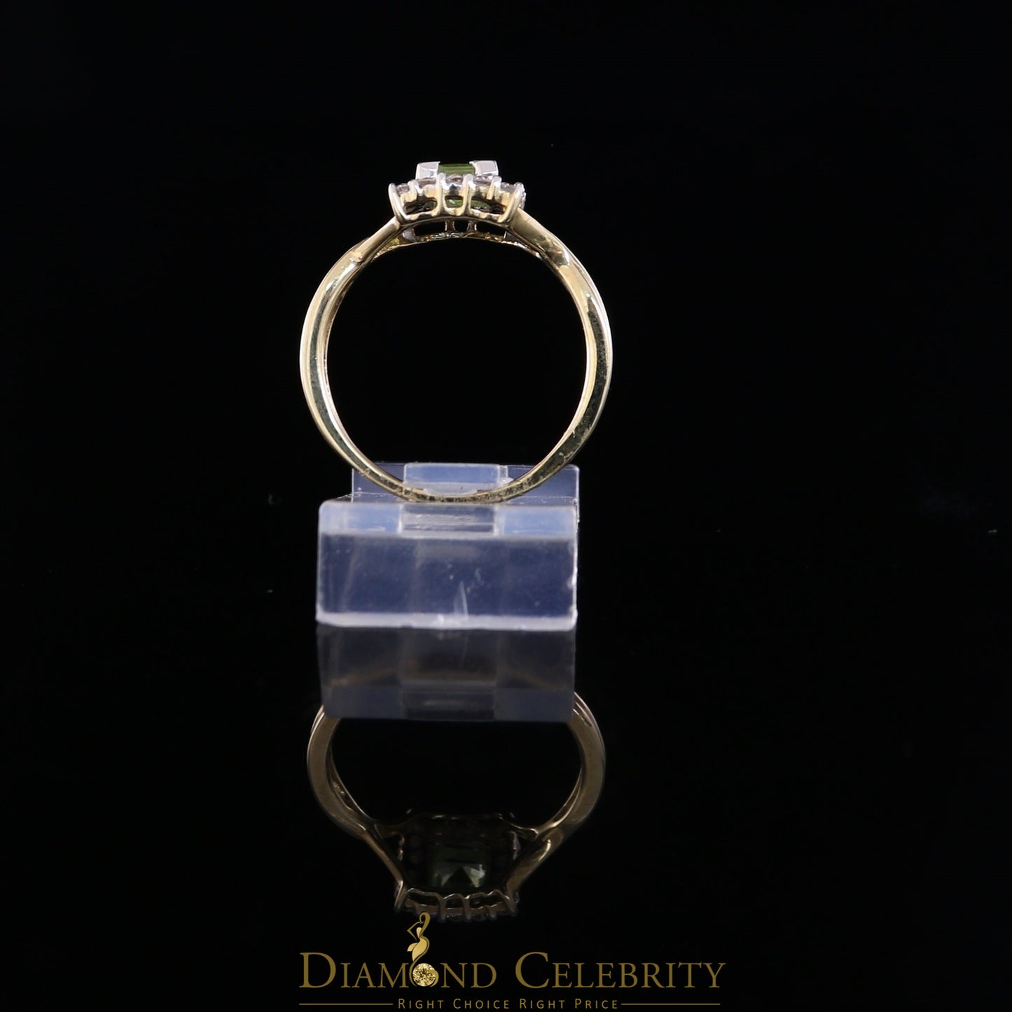 DiamondCelebritees Real 14 kt Yellow Gold 0.25 CT Real Diamond SQUARE Shape Womens Ring Size 6.5
