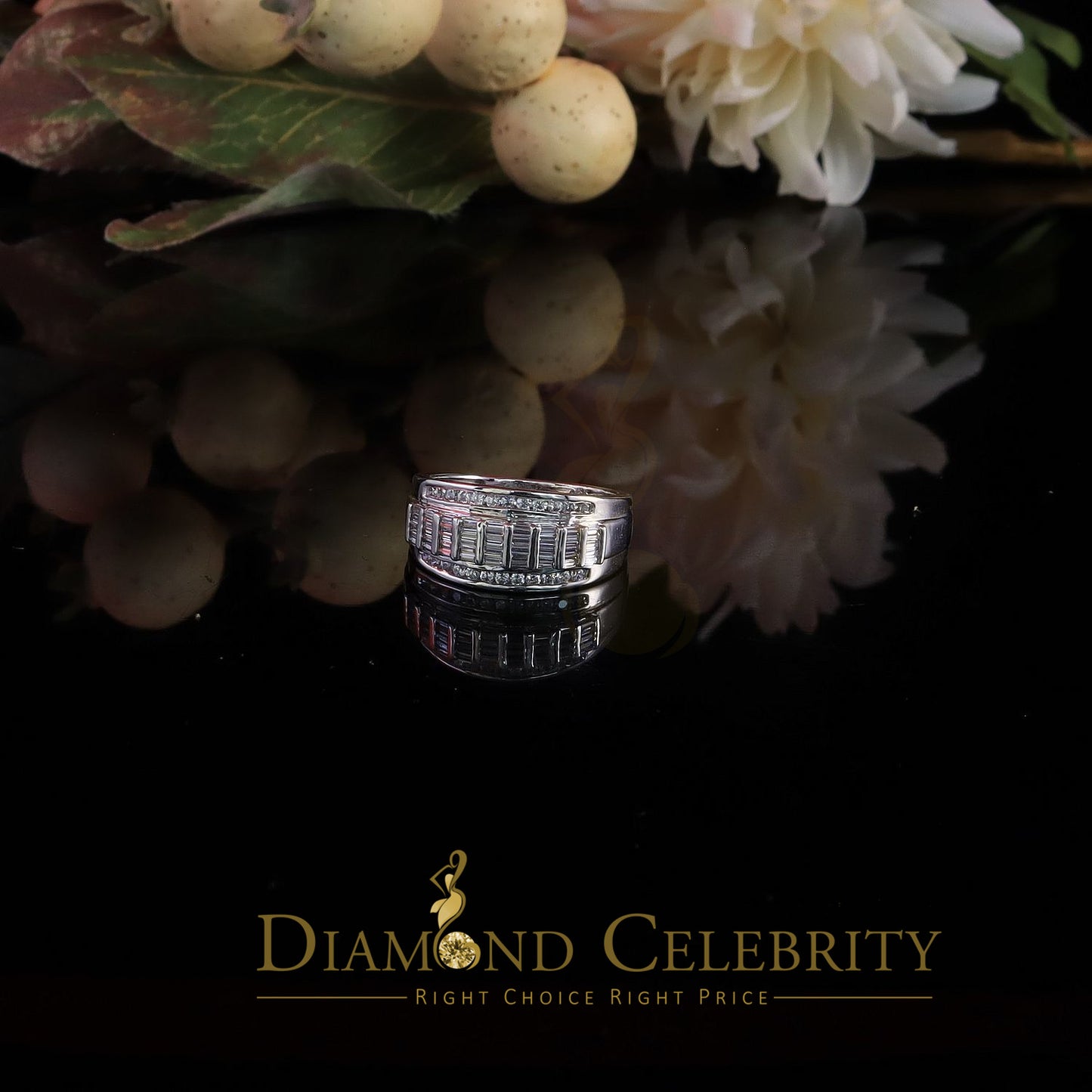 DiamondCelebritees 925 Sterling Silver White 1.75ct Cz Cindrella Men's Women's Ring Size 9