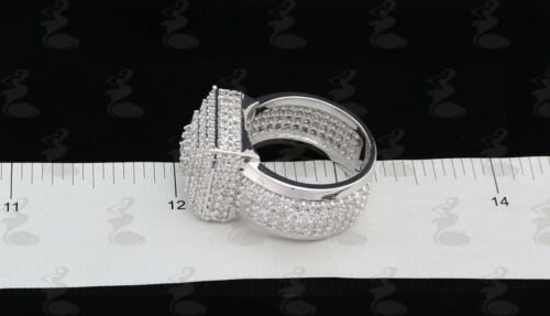 DiamondCelebritees 925 Silver White 8.50ct Cubic Zirconia Wide Square Womens Engagement Ring SZ 7.5
