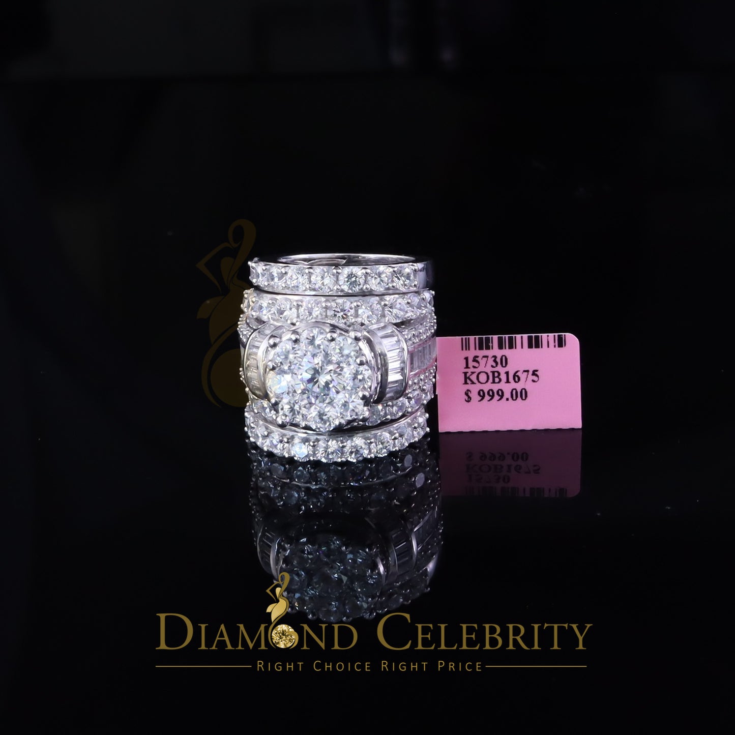 DiamondCelebritees Sterling Silver Round Cubic Zirconia 11.48ct Wedding White Womens Ring SIZE 7