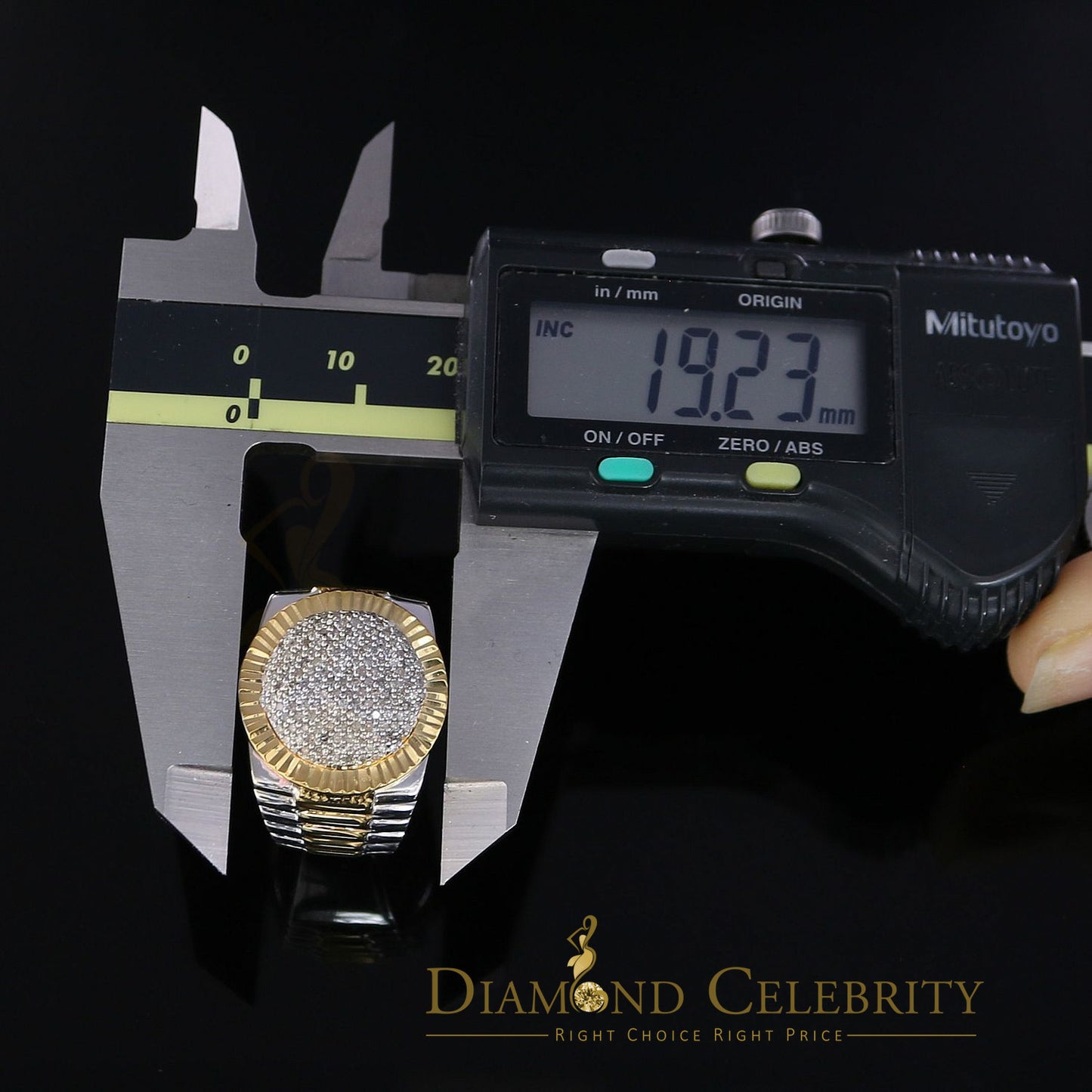 DiamondCelebritees 0.50ct Real Diamond Men's Sterling White Silver Two Tone Wide White Ring SZ 9