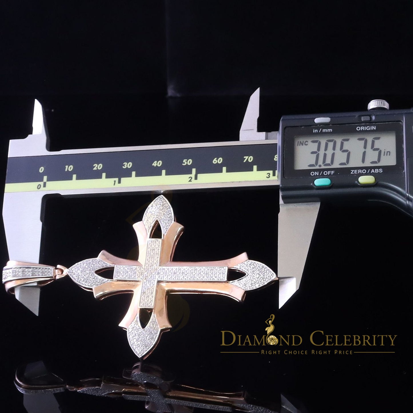 DiamondCelebritees Real 0.50ct Diamond Sterling Silver Cross Pendant