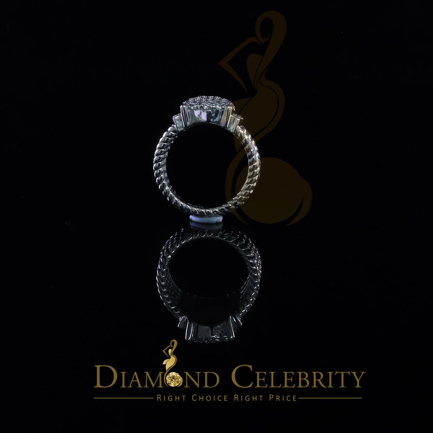 DiamondCelebritees Silver Sterling White 1.95ct Cubic Zirconia Adjustable Men Ring From SZ 8 to 10