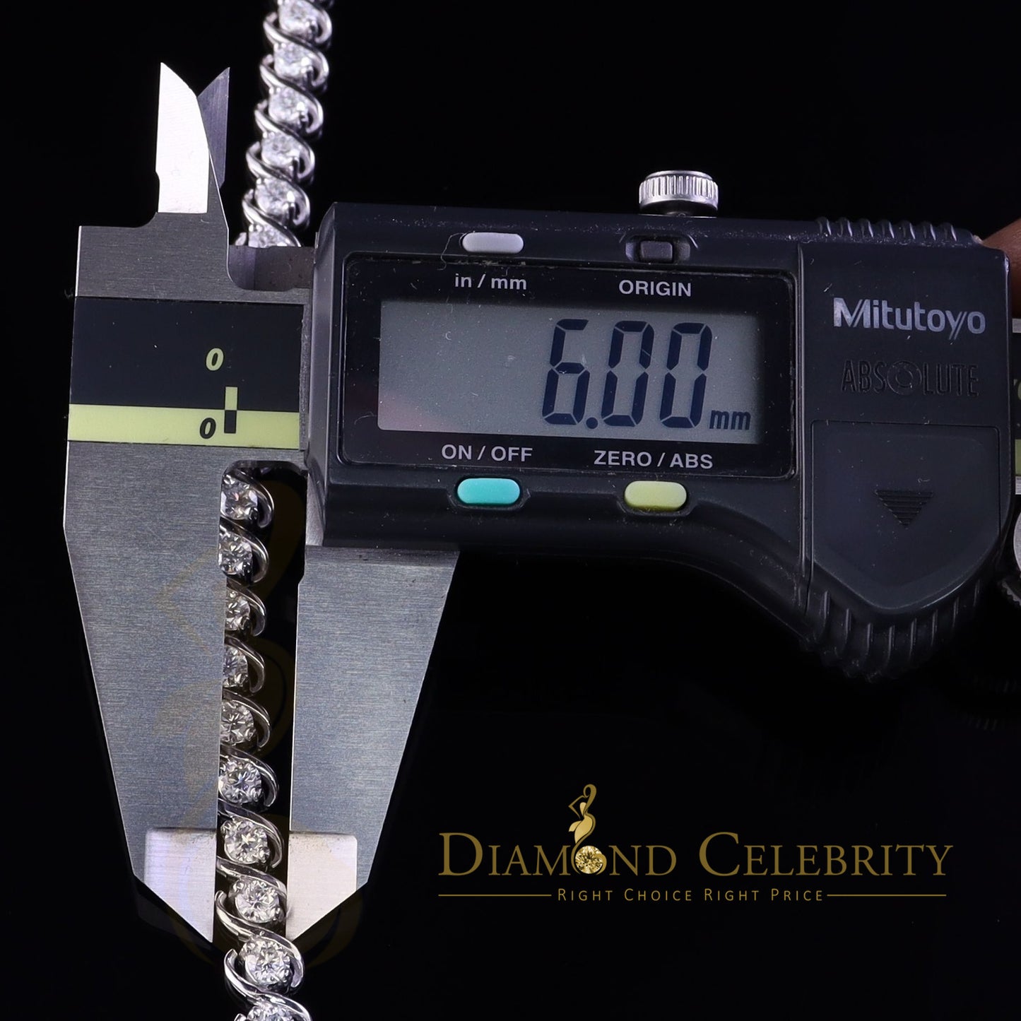 Diamondcelebritees Men &Women Silver White 8.00ct Moissanite Round Tennis Bracelet 6mmThick 8" Long