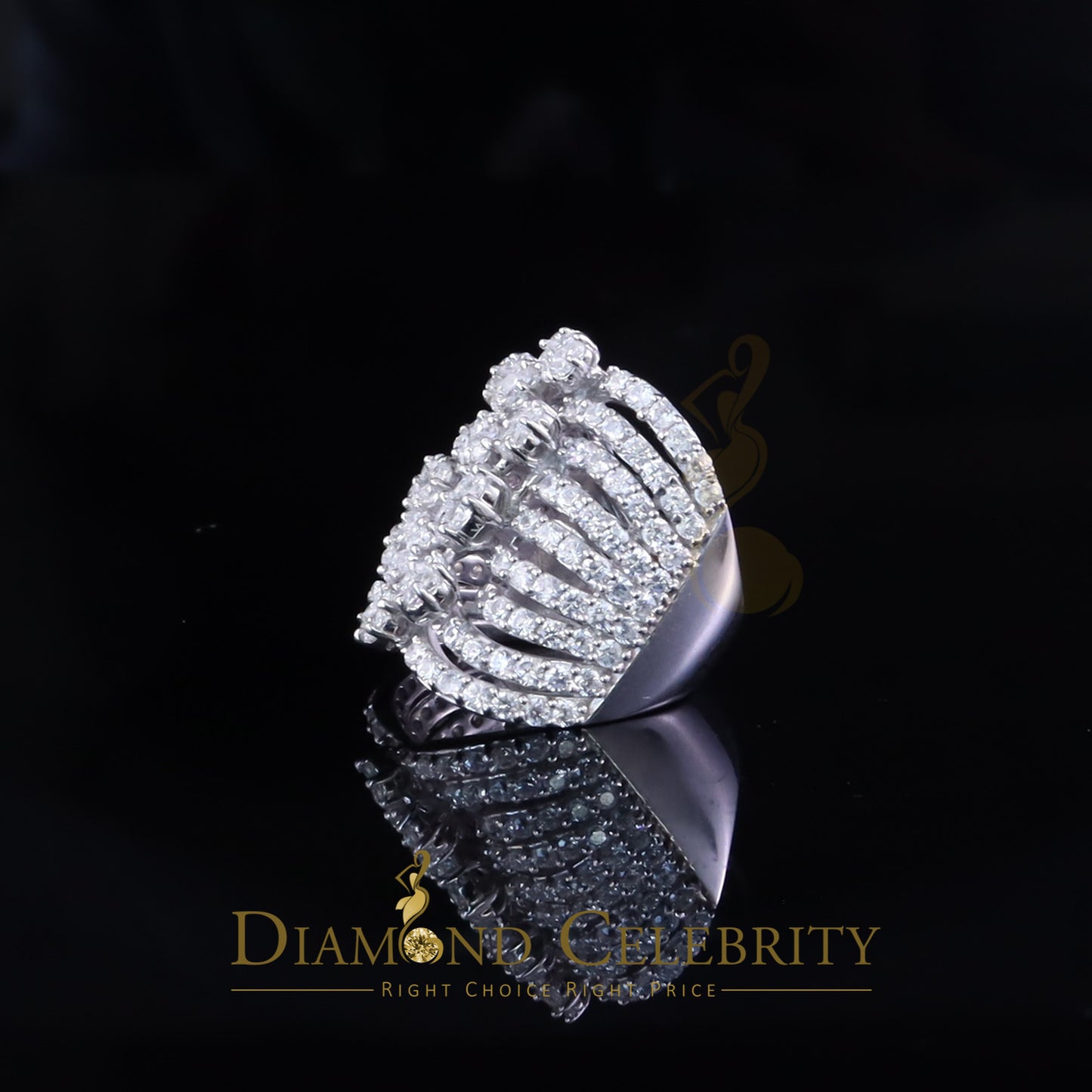 DiamondCelebritees 925 Silver White 7.00 ct Cubic Zirconia Water Fall Fashion Womens Ring Size 5.5
