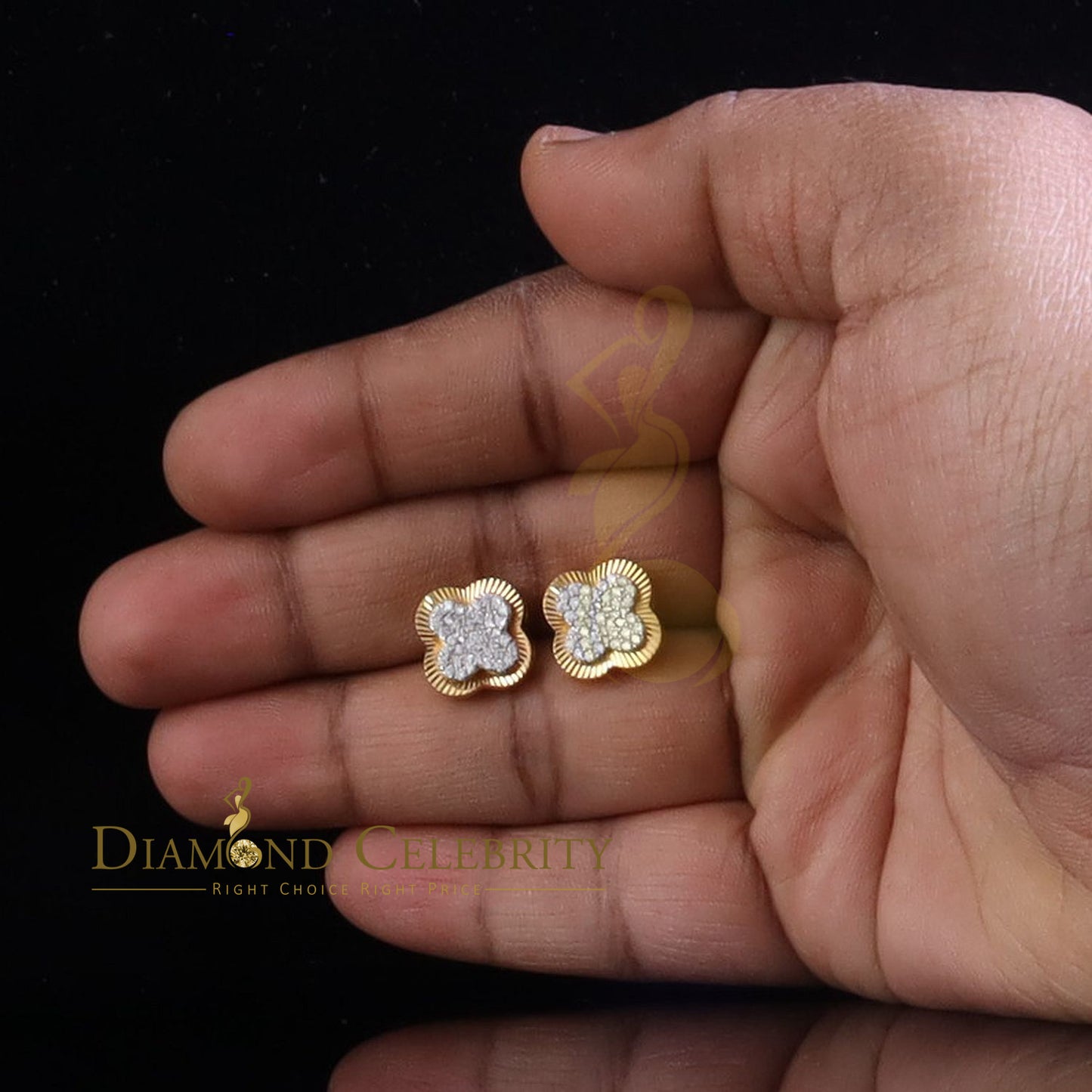 DiamondCelebritees 1.00 ct VVS 'D' Moissanite Mens/Womens 925 Silver Yellow Stud Earrings