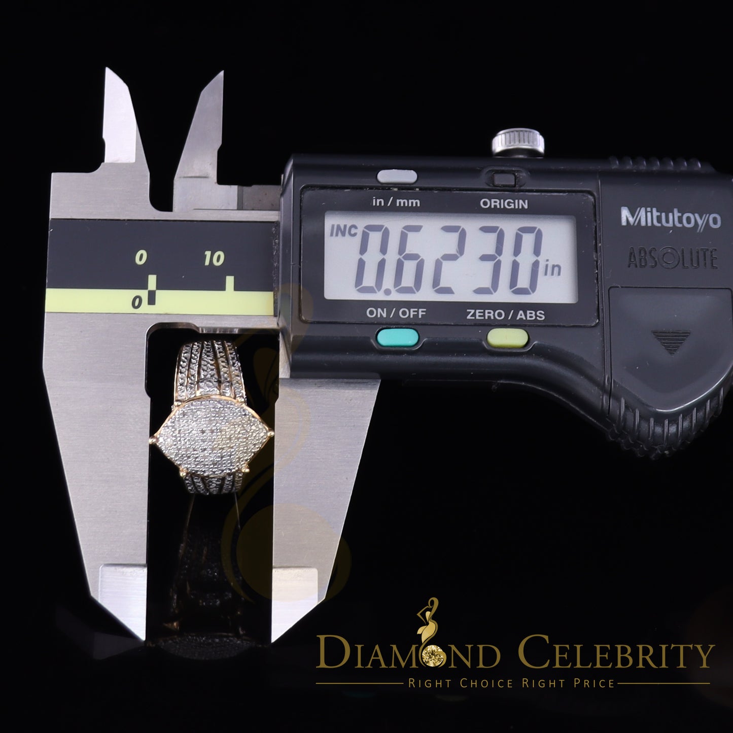 DiamondCelebritees 0.20 CT Real Diamond Womens Sterling SilverYellow Turtle Ring Size 7