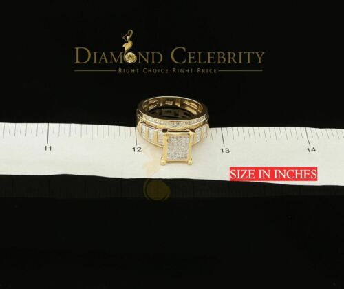 DiamondCelebritees Real Diamond 0.75ct Engagement Silver WomensYellow Rings Size 6.50 Square Shape