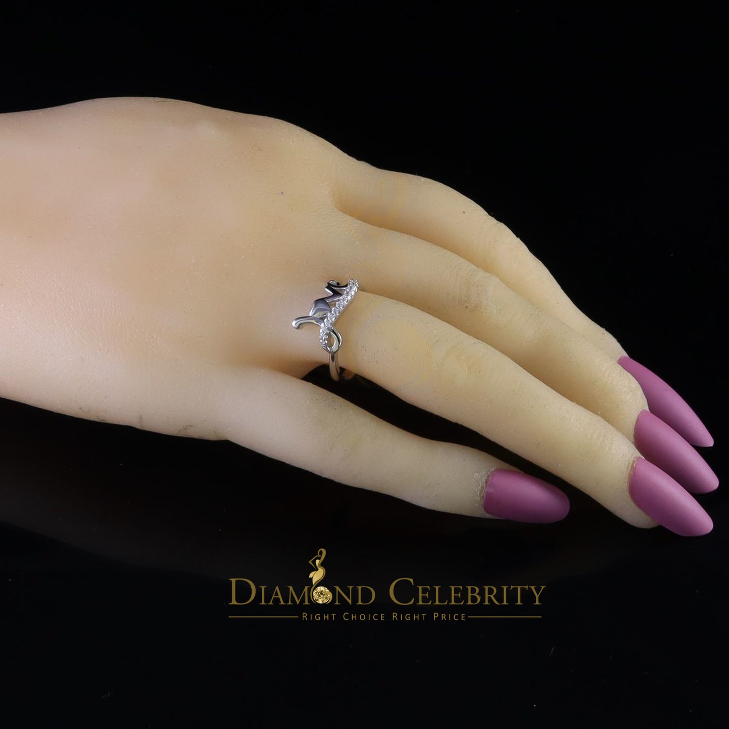 DiamondCelebritees White 925 Sterling Silver 0.25ct Cubic Zirconia Womens Engagement Love Ring SZ 6