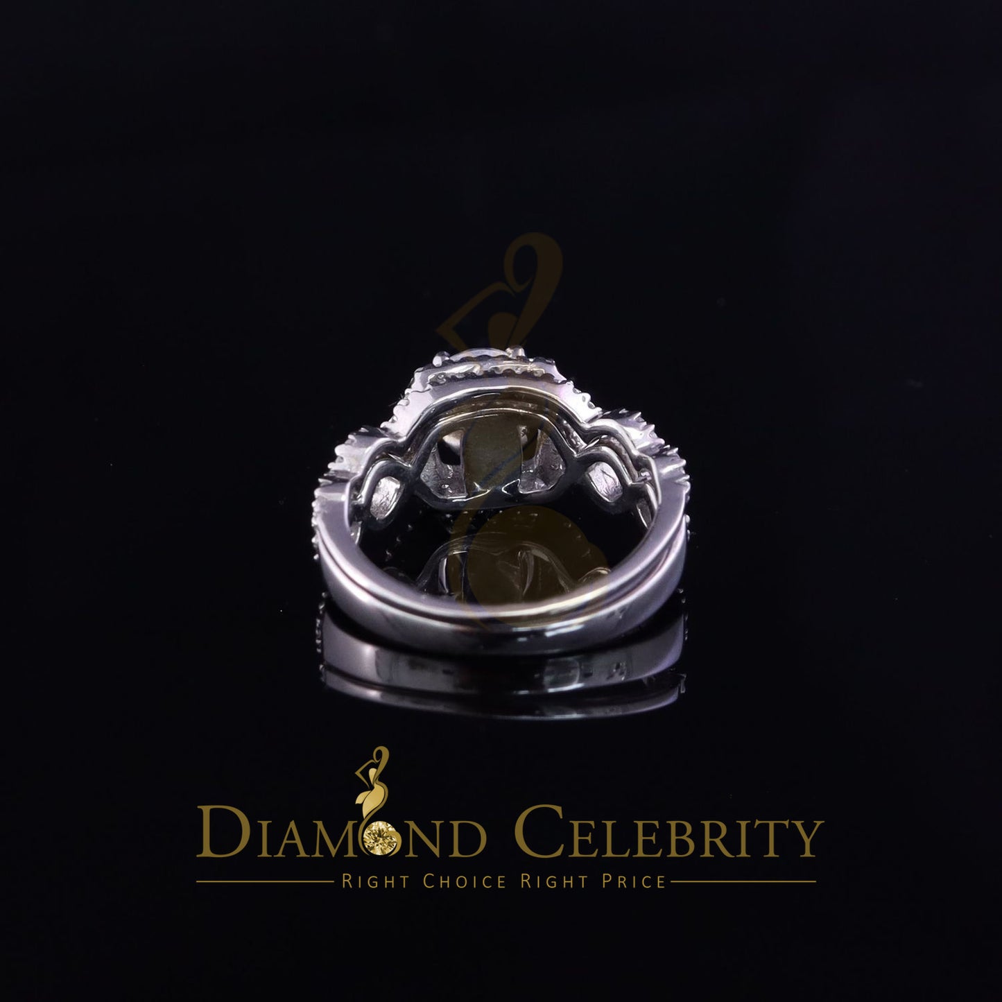 DiamondCelebritees Sterling Silver Square Cubic Zirconia 1.80ct Bridal White Womens Ring Size 7