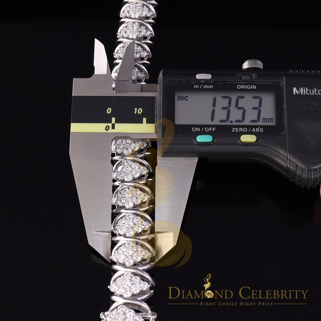 Diamondcelebritees White 925 Sterling Silver Women's Bracelet 23.0ct Cubic Zirconia Stone SZ 8 Inch