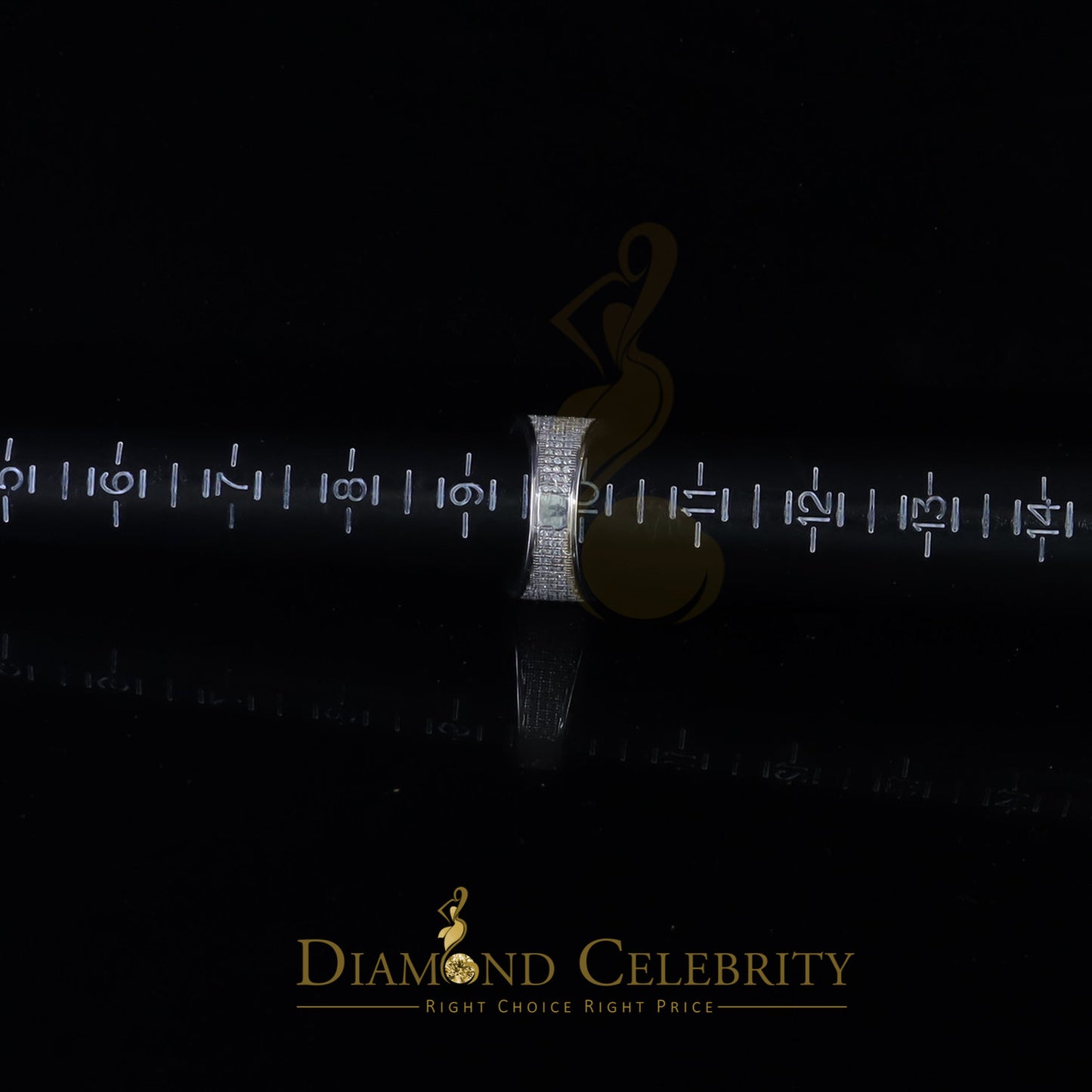 DiamondCelebritees Sterling 925 White Silver 3.20ct Square Cubic Zirconia Men Ring Size 10