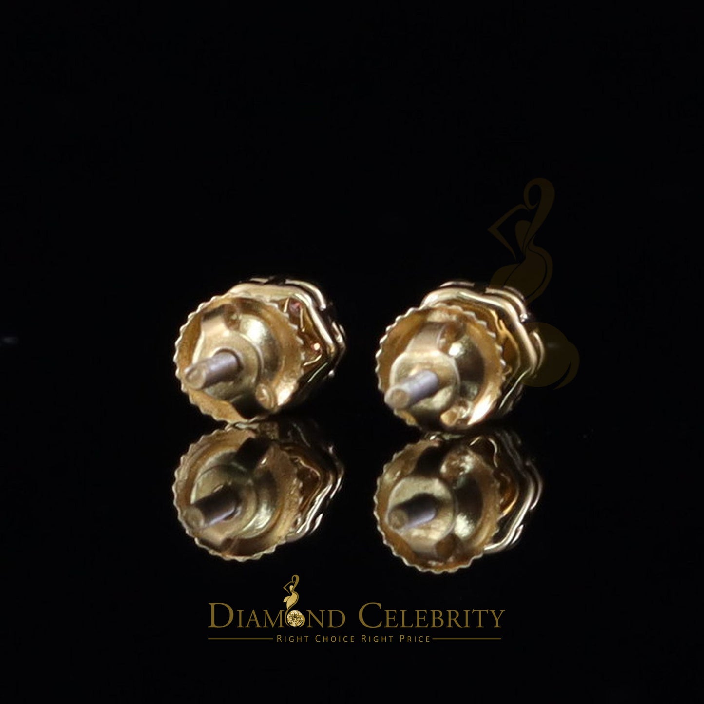 DiamondCelebritees Women's 925 Silver Yellow 0.25ct VVS 'D' Pink Moissanite Floral Stud Earrings
