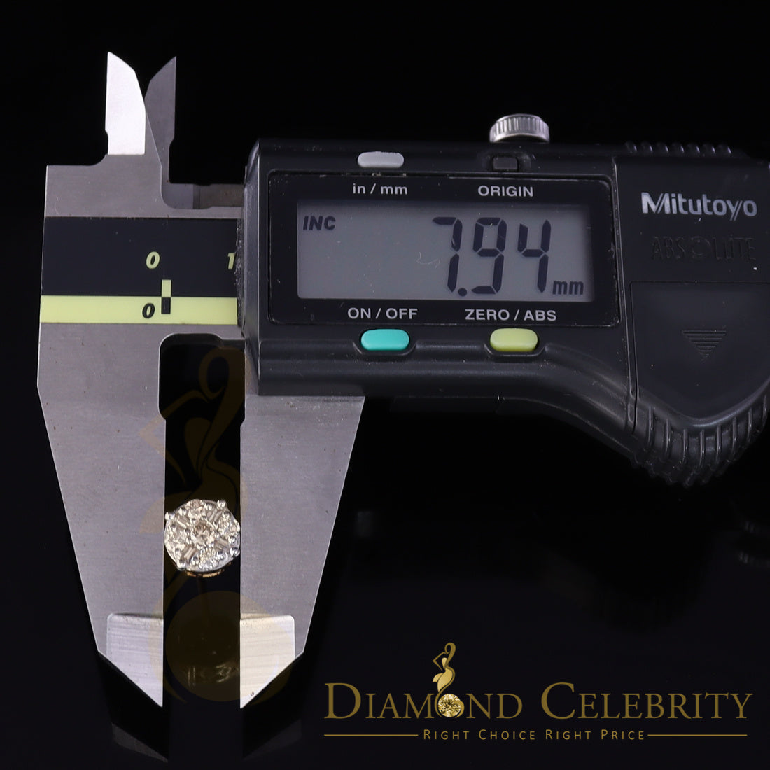DiamondCelebritees10K Real Yellow Gold with Real 0.85CT Diamond Men's/Women's Stud Round Earring
