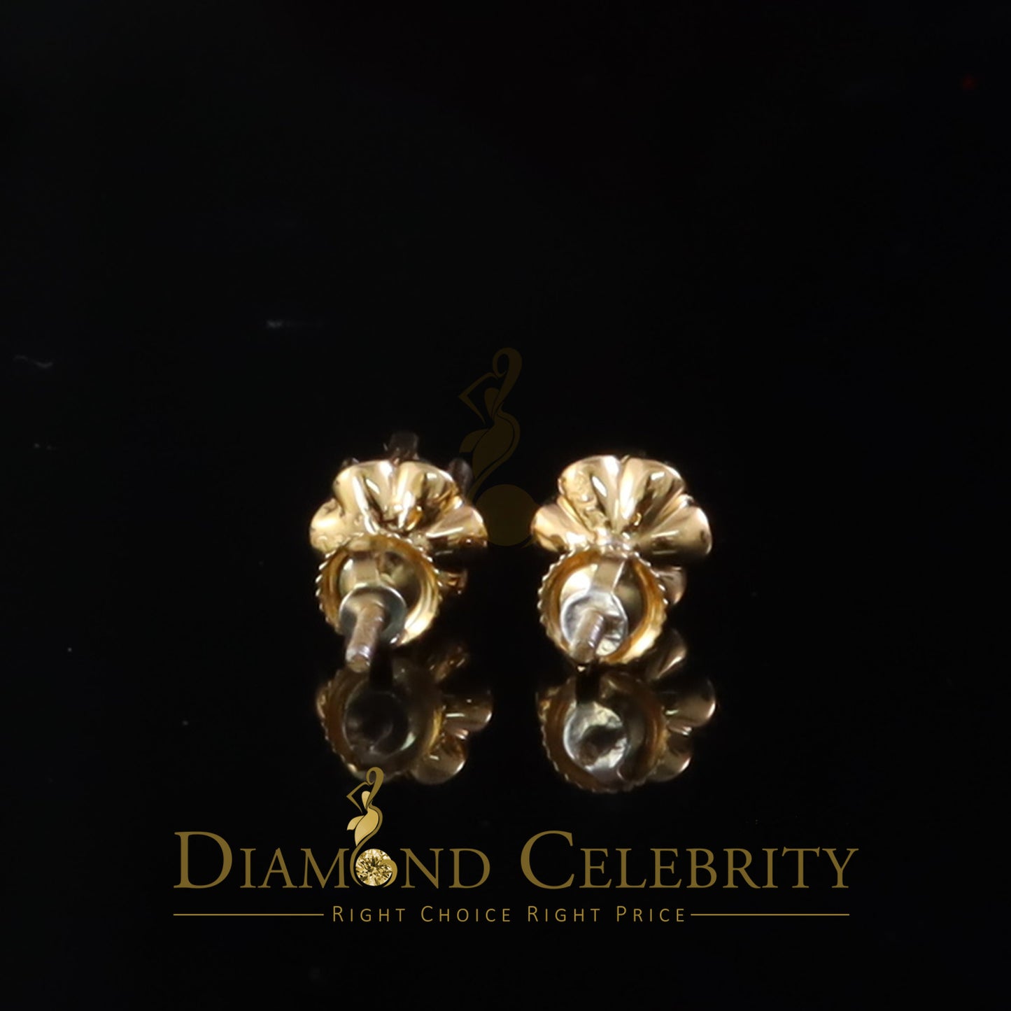 DiamondCelebritees 925 Silver CubicZirconia Yellow Round Shape 0.25ct Buttercup Stud Earrings Women