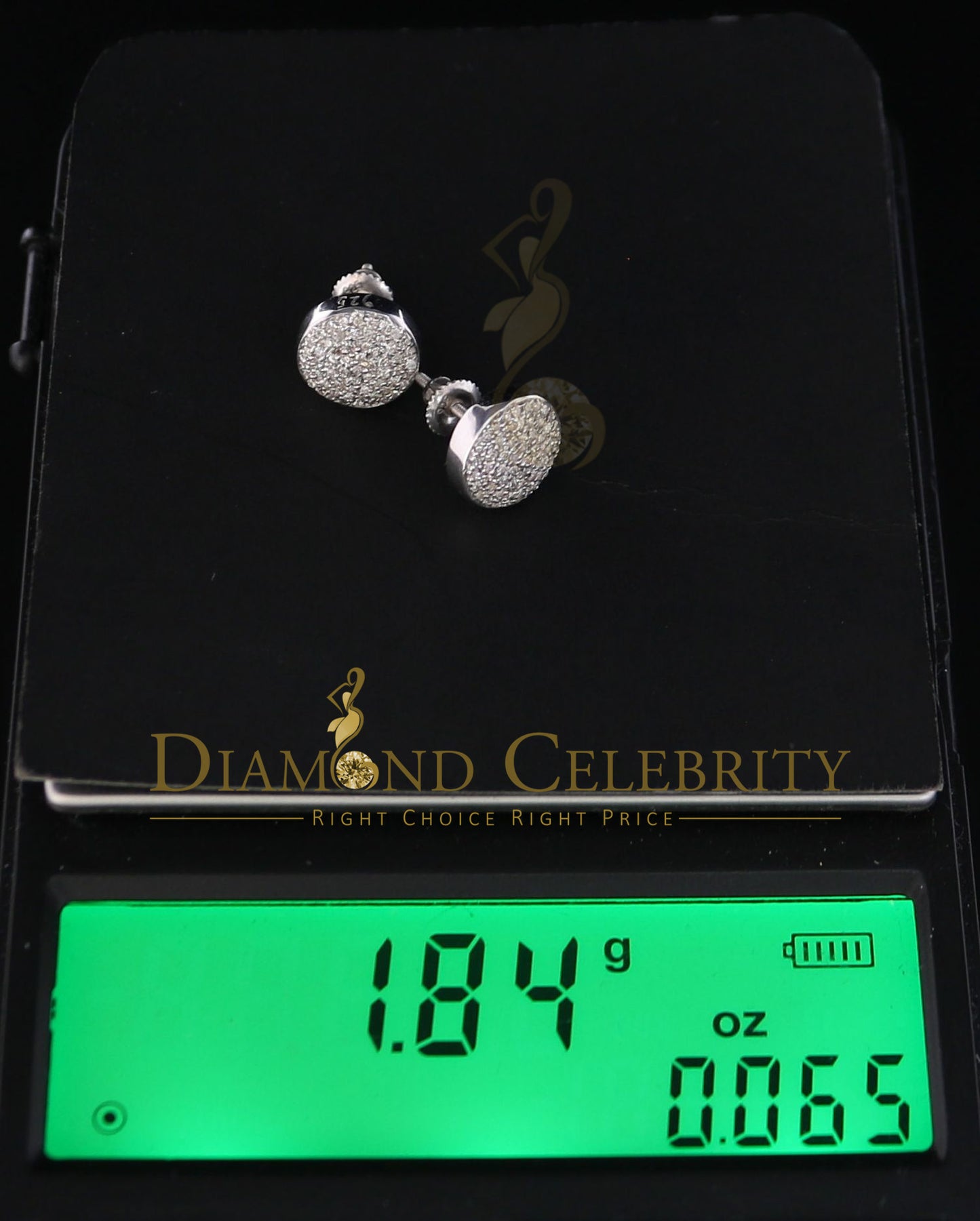 DiamondCelebritees 0.33ct Diamond Stud Earrings For Women White 925 Silver Stud For Men ears