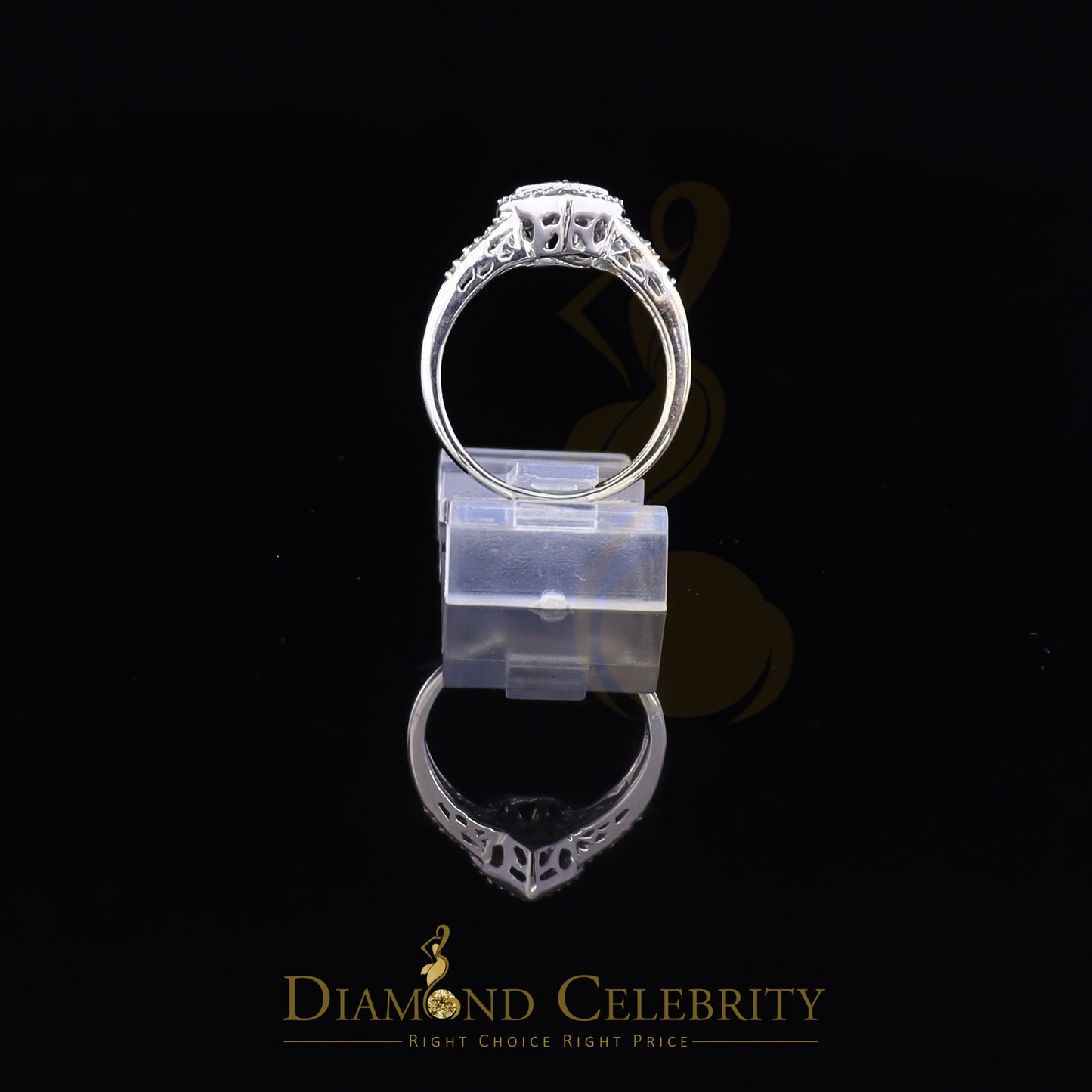 DiamondCelebritees 0.25 CT Real Diamond 925 Sterling Silver White Wedding Womens Heart Ring Size 7