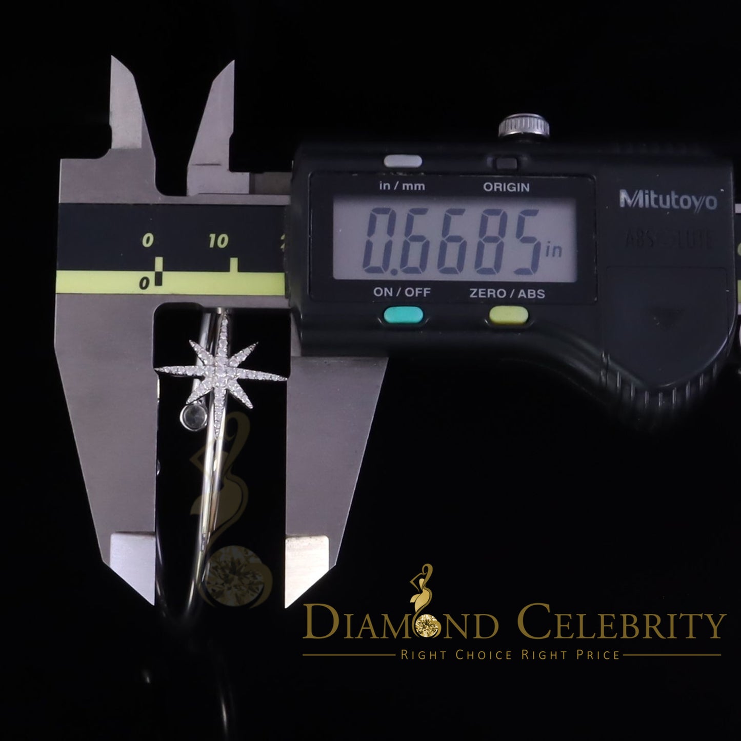 DiamondCelebritees 925 Sterling Silver White Bangle Cubic Zirconia Star Adjustable Size 7 Inch