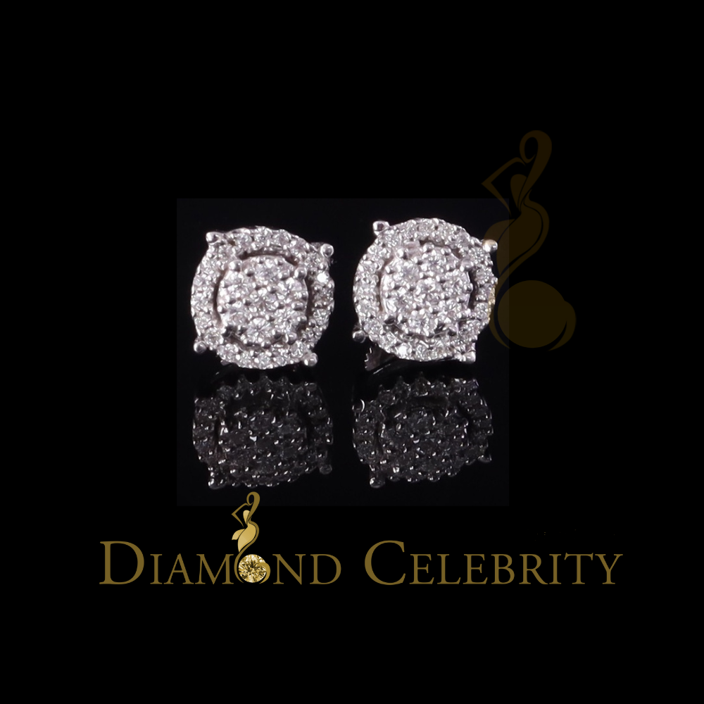 Diamondcelebritees 925 Silver White 0.40ct VVS 'D' Moissanite Round Men's / Womens Stud Earrings