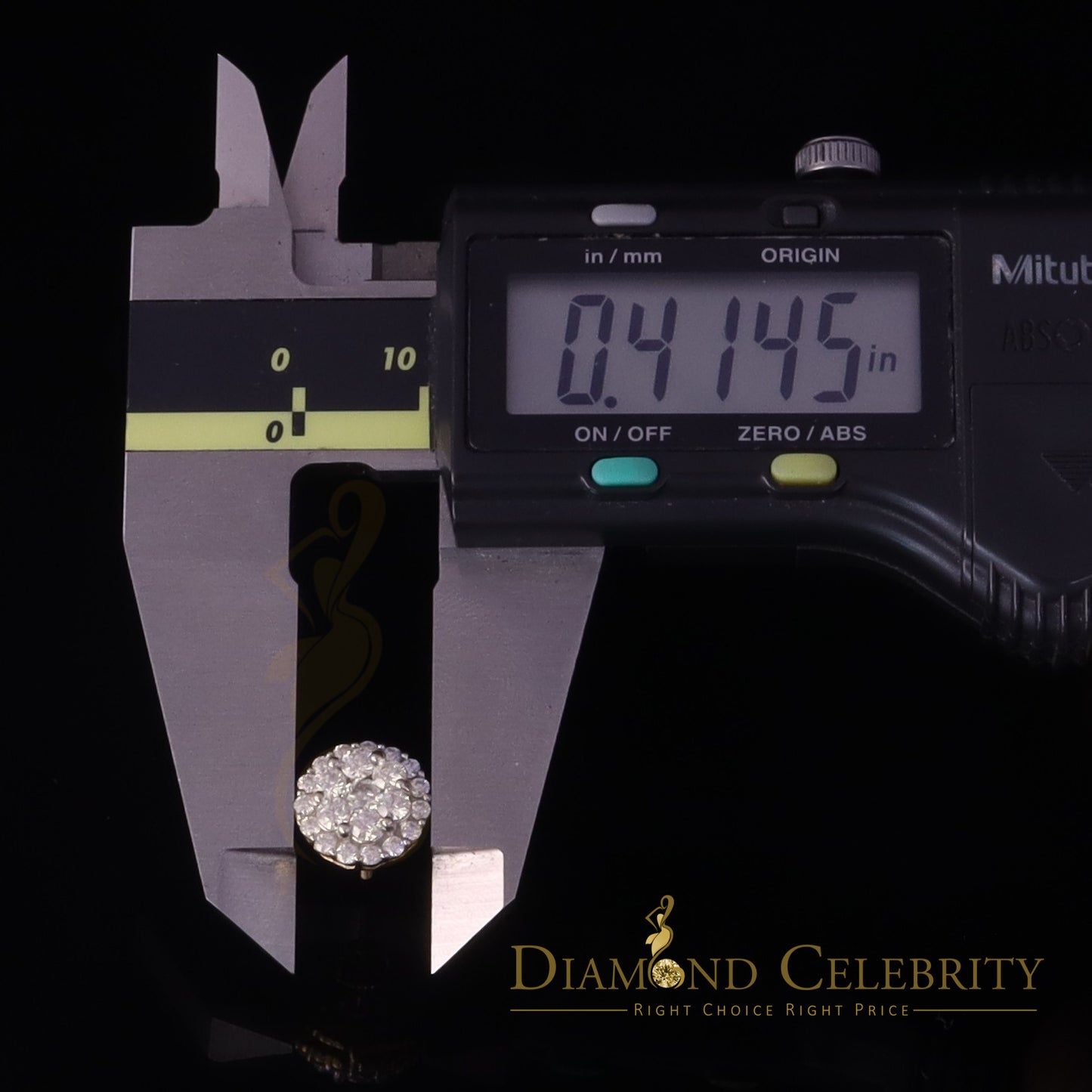 DiamondCelebritees Men's/Womens 925 Silver Yellow 1.66ct VVS 'D' Moissanite Round Stud Earrings