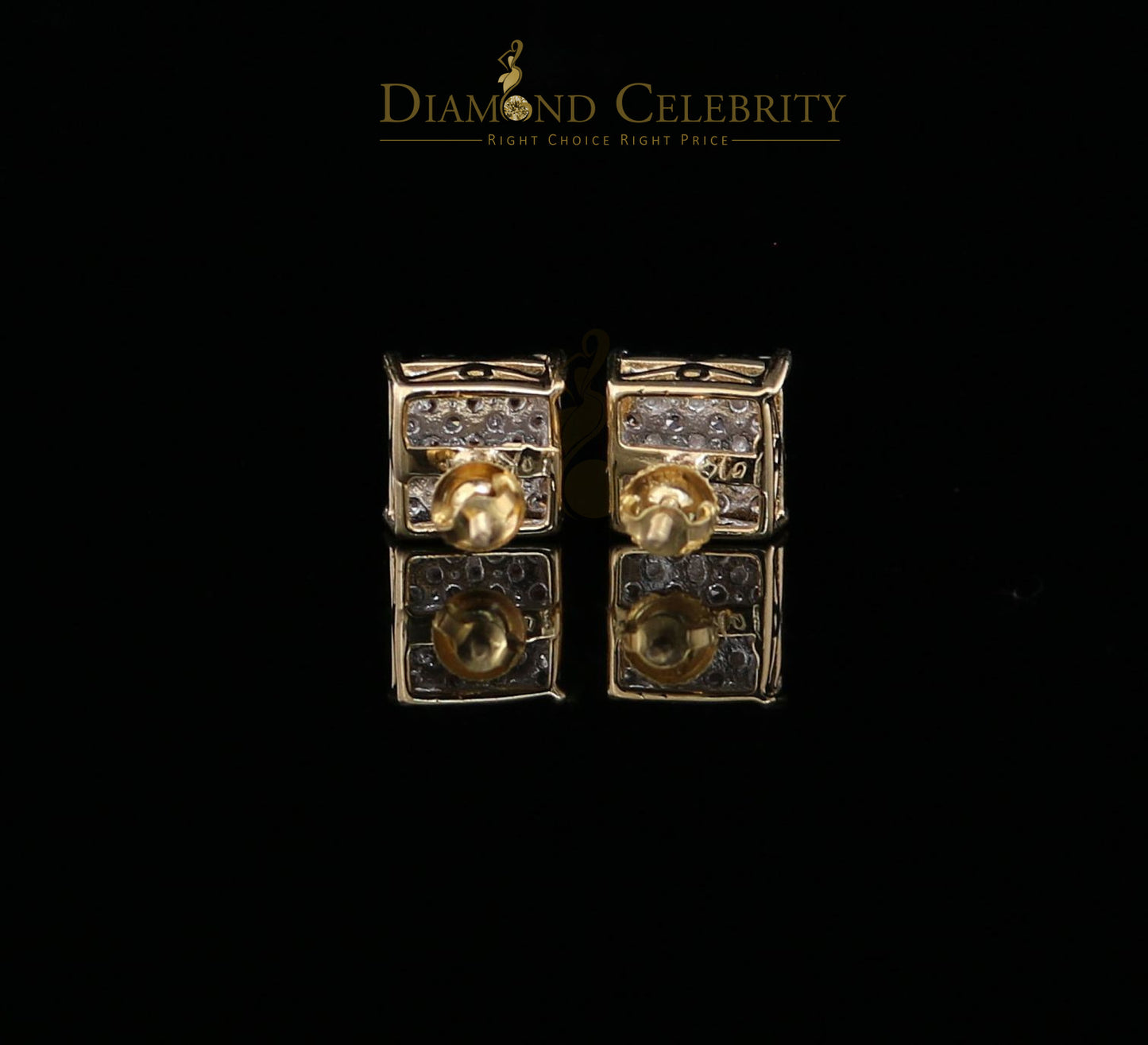 DiamondCelebritees10K Real Yellow Gold with 1.00CT Real Diamond Men's/Women's Stud Earrings