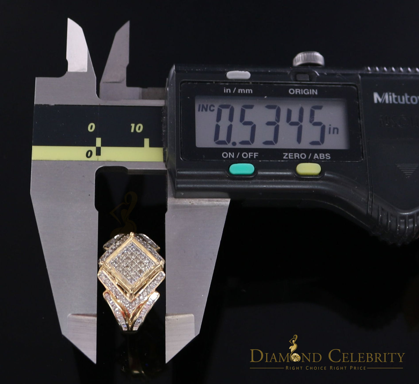 DiamondCelebritees Real 0.66ct Diamond 925 Sterling Silver Yellow Square Womens Engagement Ring SZ7