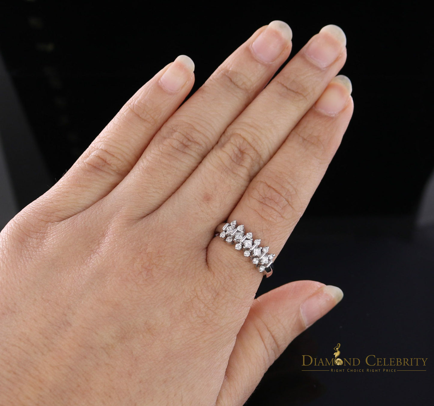 DiamondCelebritees Real 10kt White Gold with 0.50 CT Real Diamond FASHION Style Ring size 6.5