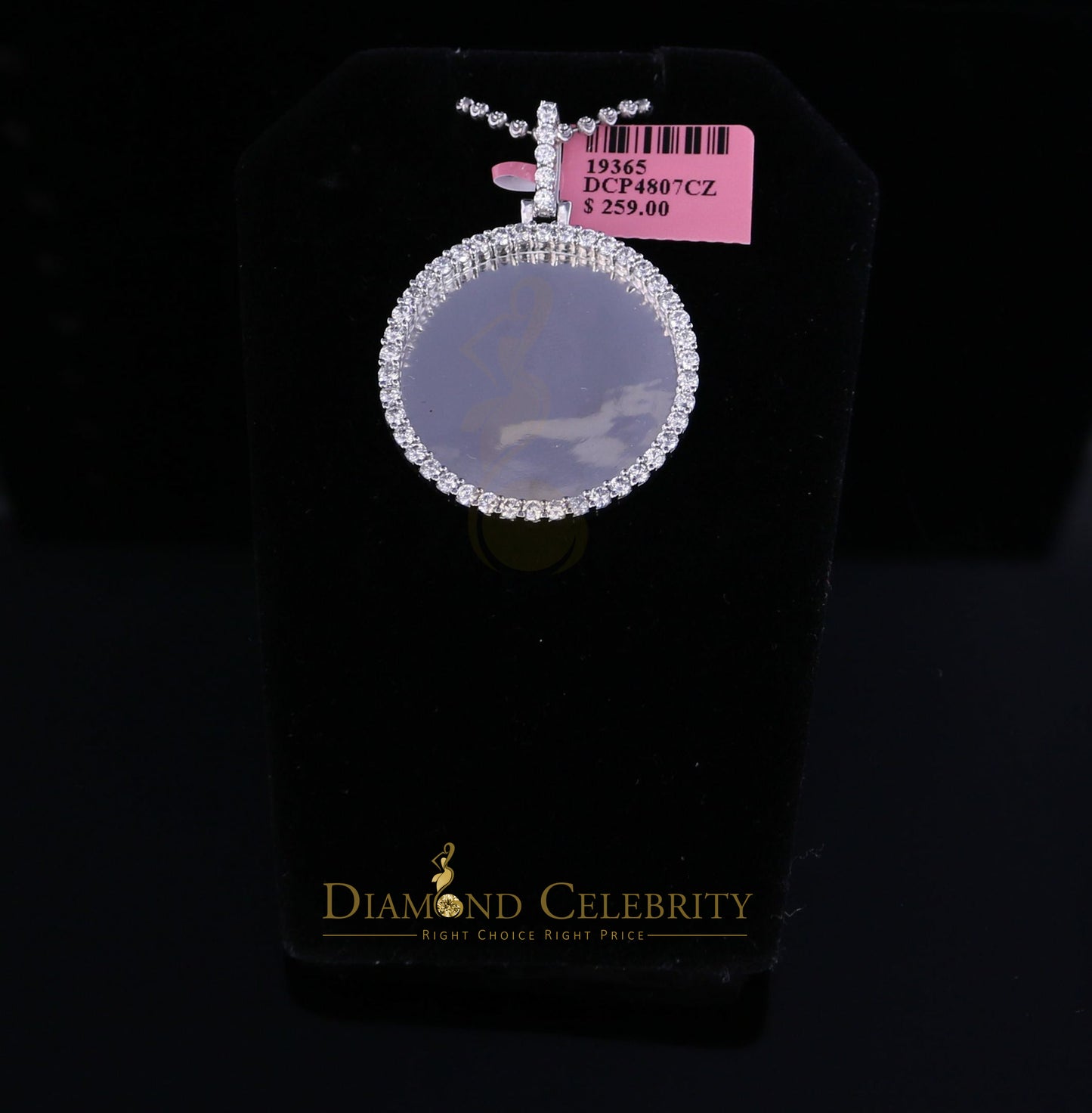 DiamondCelebritees Attractive 925 Sterling White Silver Pendant Round with 2.82ct Cubic Zirconia