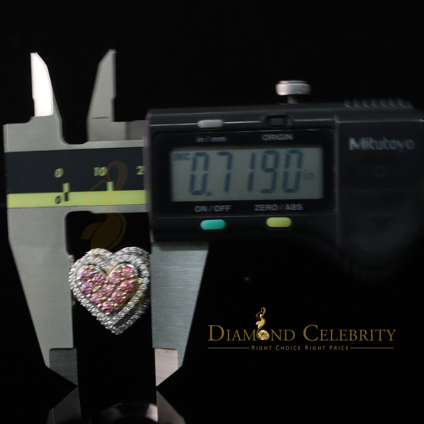 DiamondCelebritees New 5.00CT Women's Pink & White 3D Heart Moissanite Ring VVS 'D' 925 Silver White Sz7