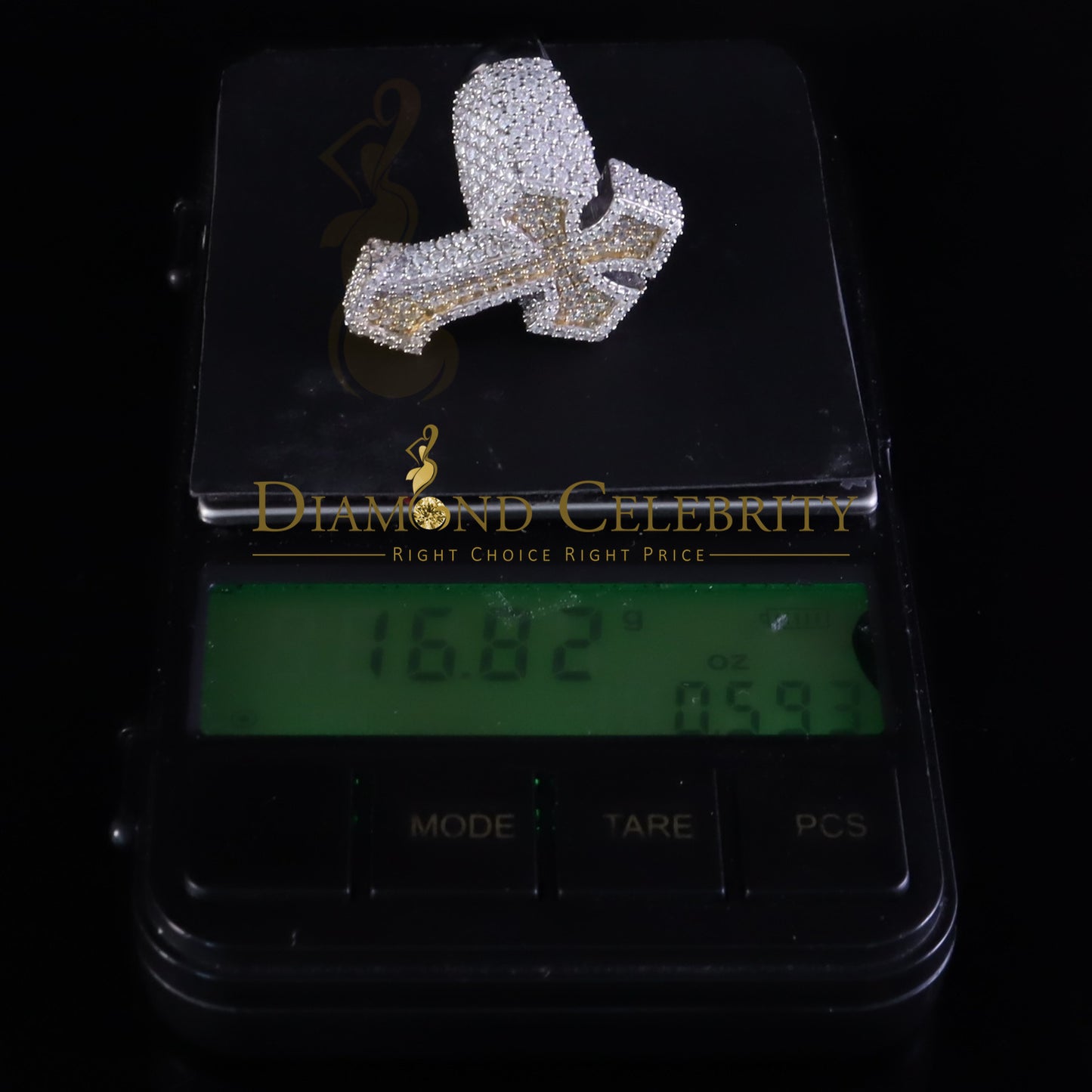 DiamondCelebritees New Men's 925 Sterling Silver 5.50ct VVS D Moissanite White Cross Rings Size 10