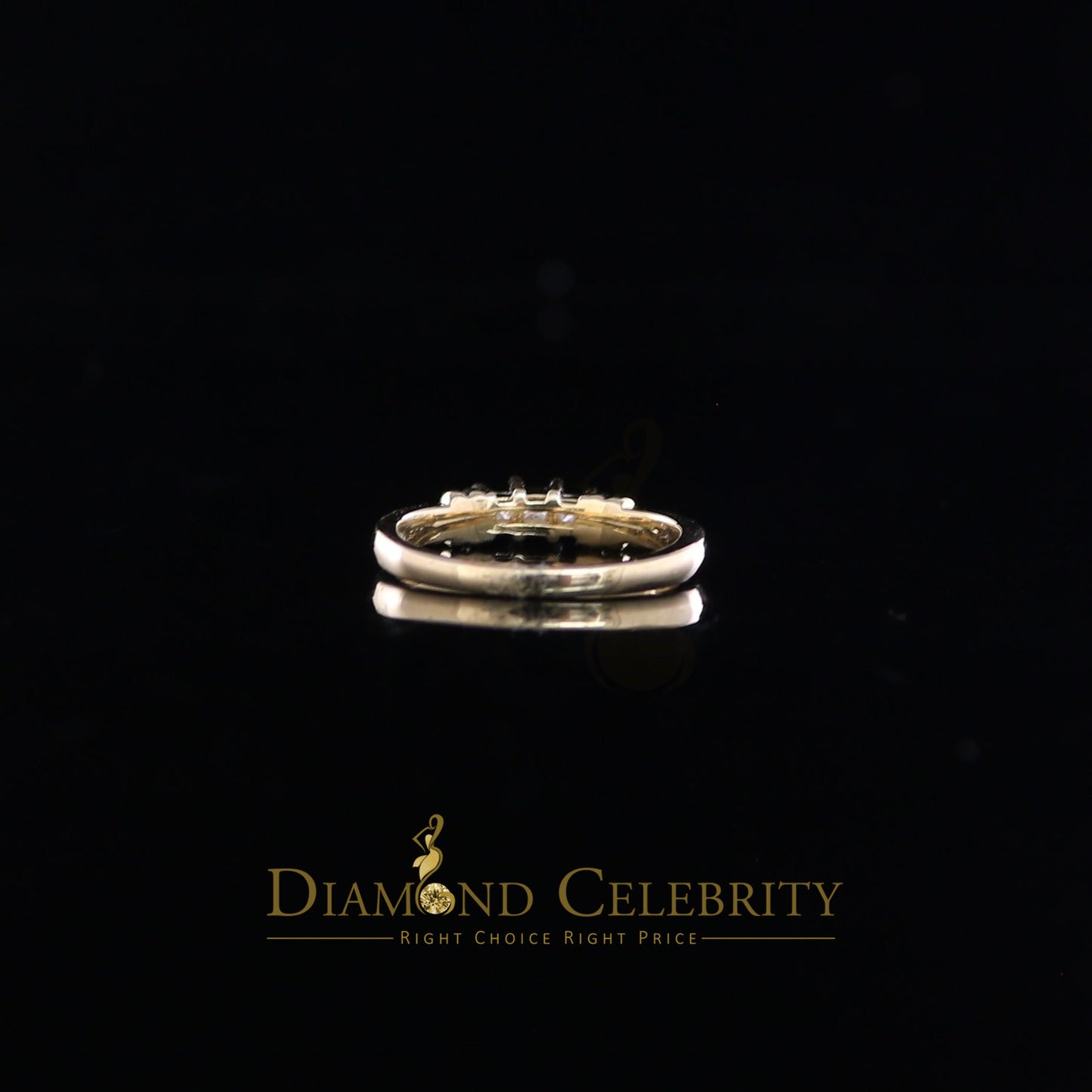 DiamondCelebritees Real 14kt Yellow Gold with 0.25CT Real Diamond Past Present Future Ring Size 7