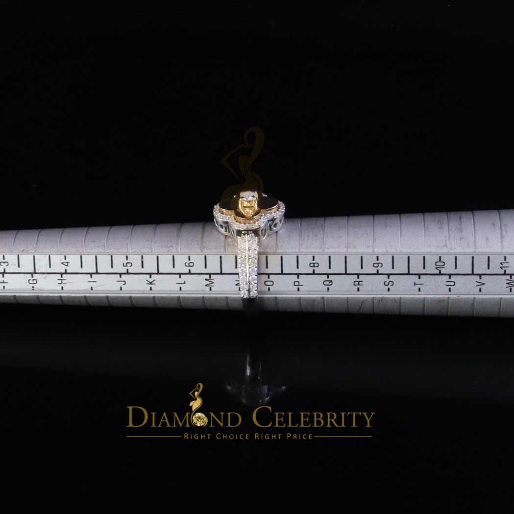 DiamondCelebritees 1.25ct VVS D Silver Moissanite Clover Shape Women's 925 Silver White Ring Size 7