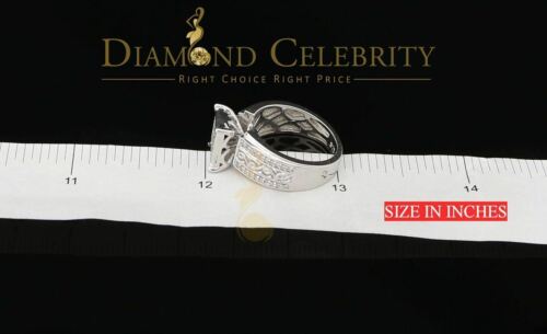 DiamondCelebritees Real Diamond 0.50 CT 925 Silver White Shiny Womens Square Engagement Ring Sz 8