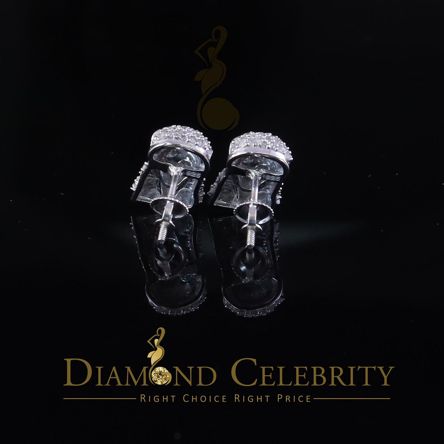 DiamondCelebritees 0.50ct Diamond 925 Sterling Silver White for Men's & Women Stud JESUS Earrings