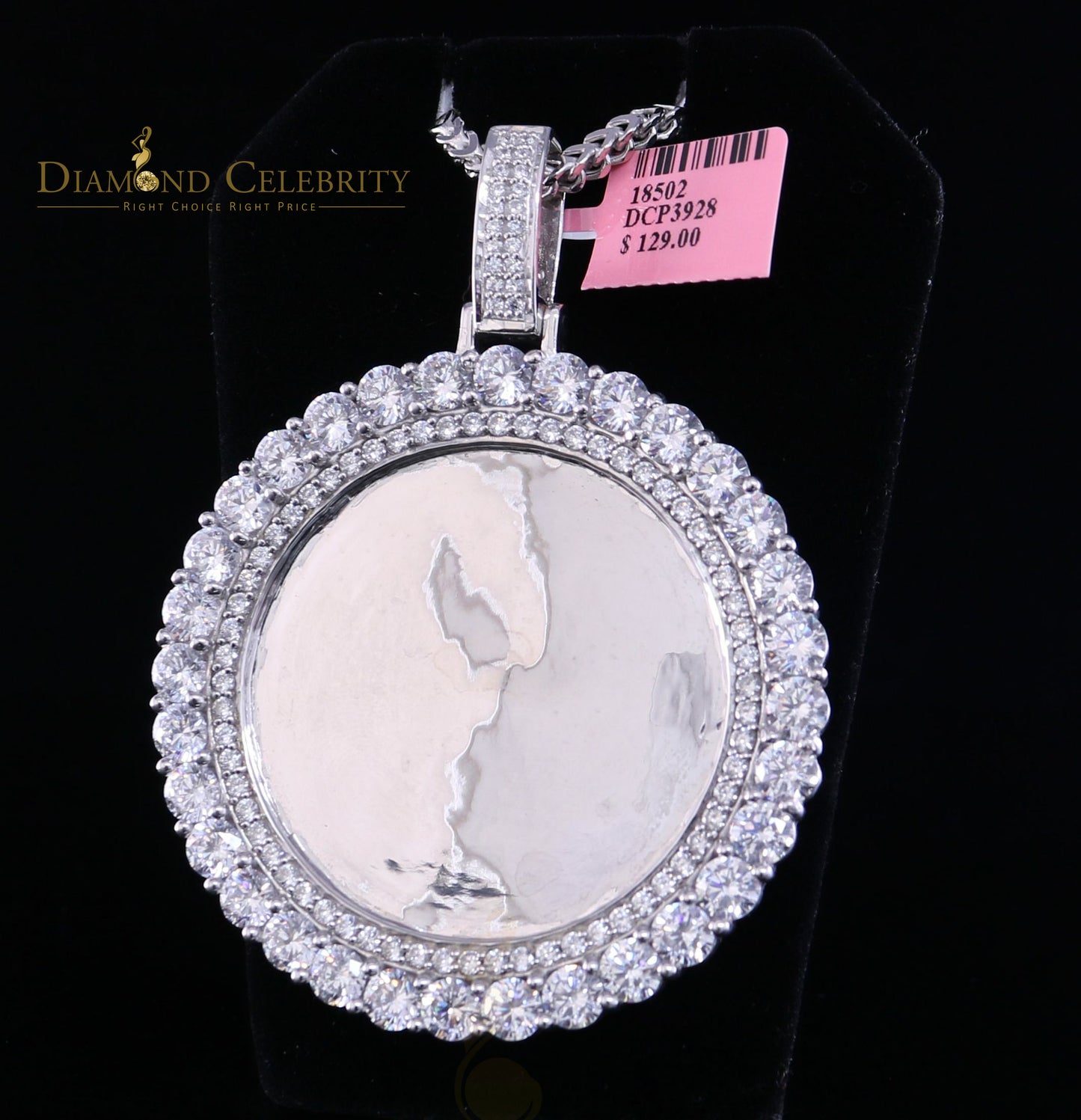 DiamondCelebritees White 925 Sterling Silver Pendant Charming Necklace as 19.21ct Cubic Zirconia