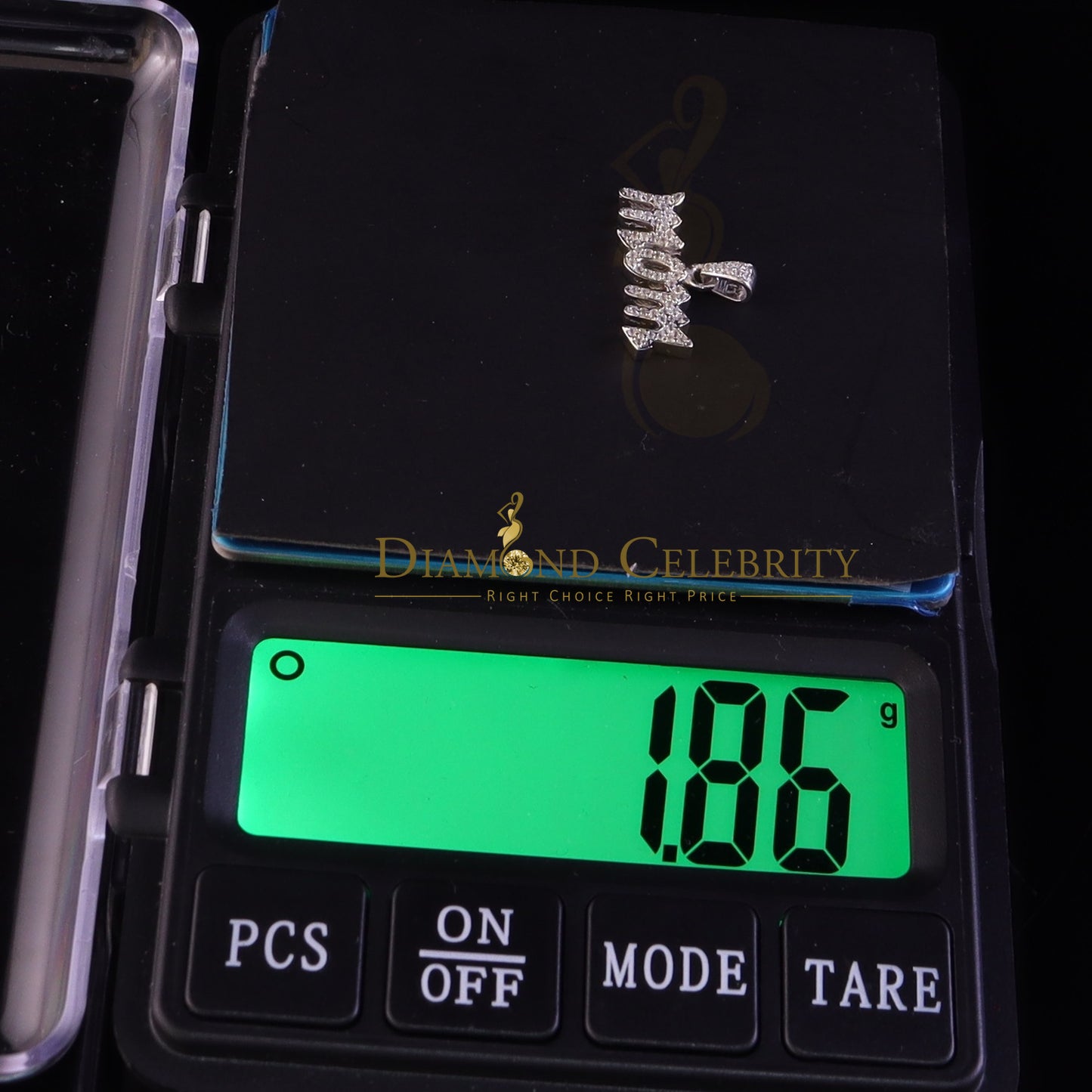 DiamondCelebritees White Silver 0.61ct Cubic Zirconia "MOM" Pendant Special Offer @ Mother's Day