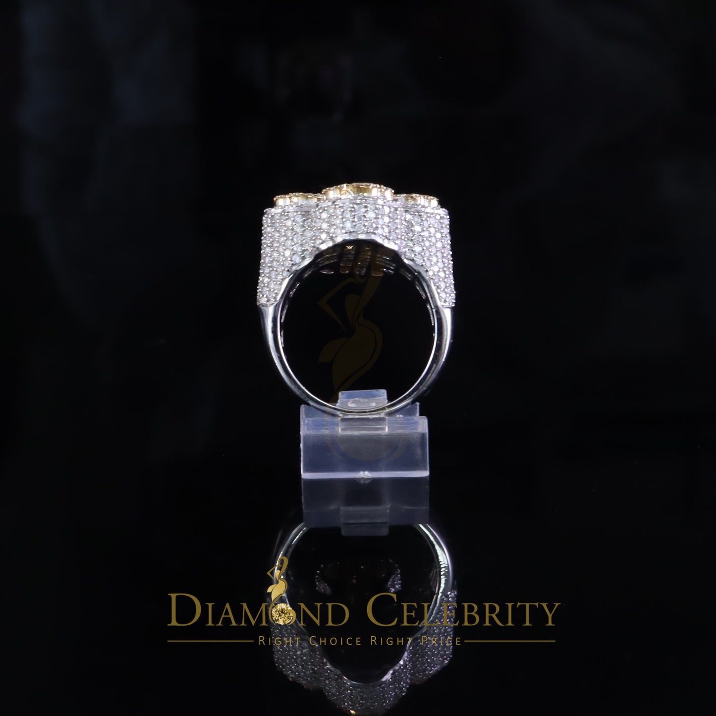 DiamondCelebritees New White 925 Sterling Silver 6.00ct VVS D Moissanite Rings Size 10 Cross Men's