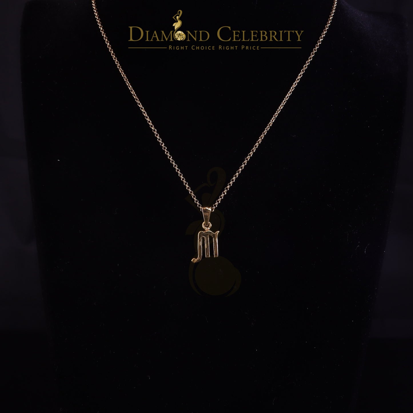 DiamondCelebritees 0.55ct Cubic Zirconia Yellow Silver SCORPION NOVEMBER Month Pendant Men & Women