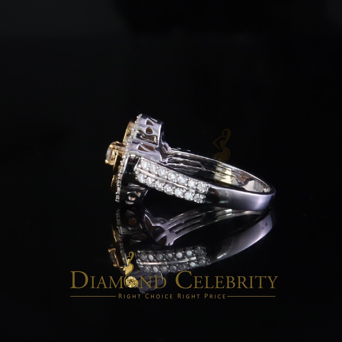 DiamondCelebritees 1.25ct VVS D Silver Moissanite Clover Shape Women's 925 Silver White Ring Size 7
