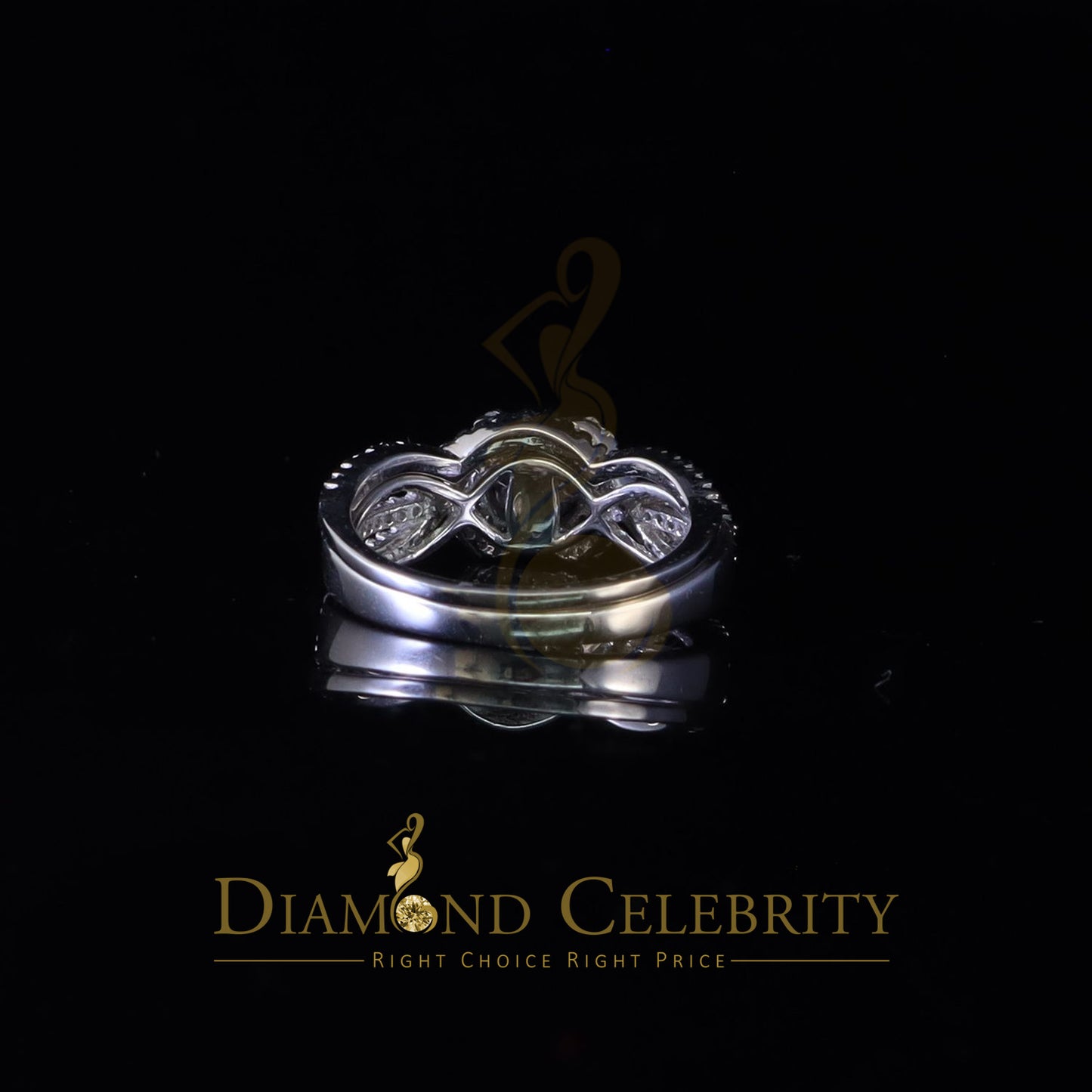 DiamondCelebritees 1.60ct Cubic Zirconia White 925 Silver Men's/ Women 2PC Bridal Rings Size 7