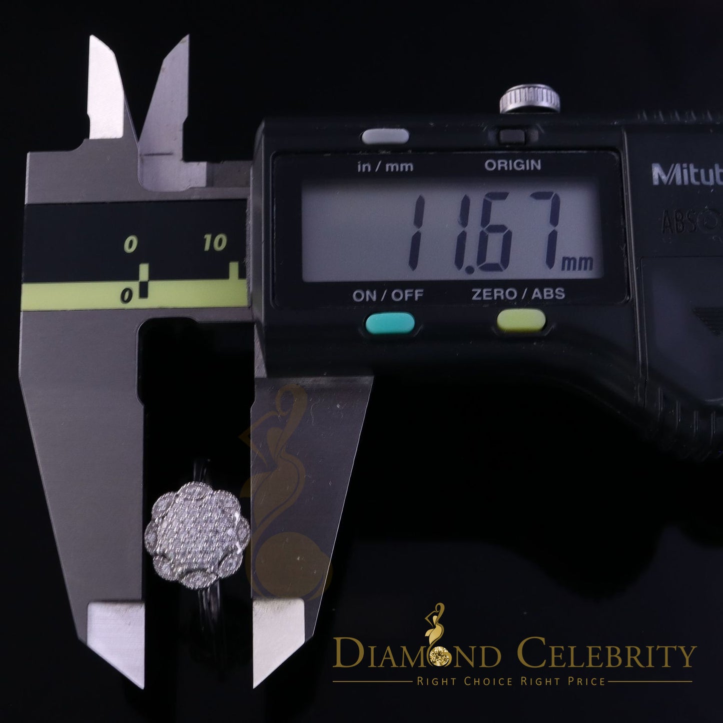 DiamondCelebritees 0.49ct Cubic Zirconia Sterling White Silver Flower Engagement Womens Ring Size 7