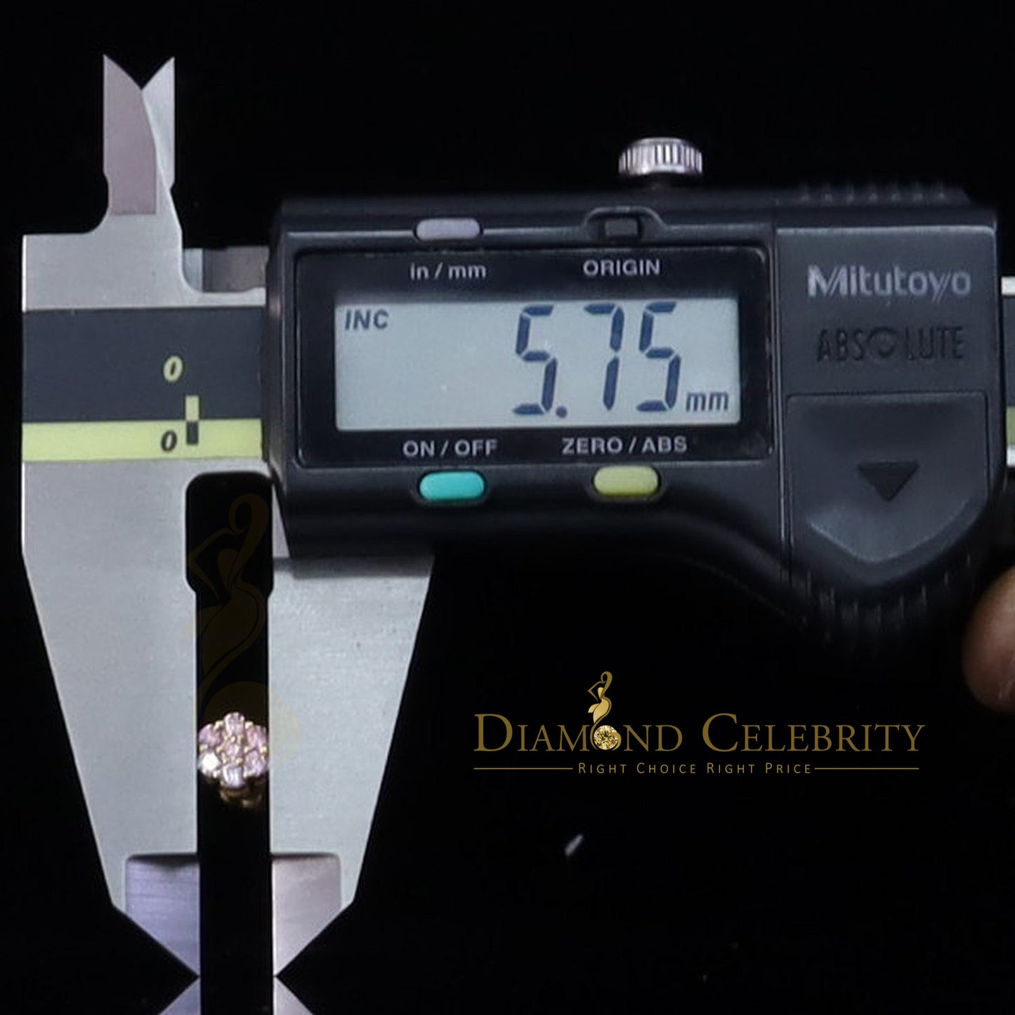 DiamondCelebritees Mens/Women 925 Silver Yellow 0.50ct VVS 'D' Pink Moissanite Floral Stud Earrings