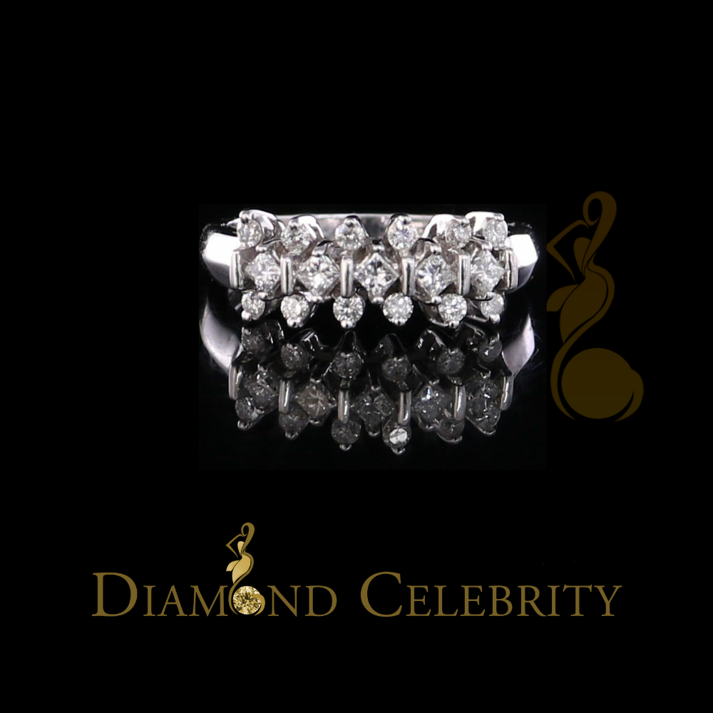 DiamondCelebritees Real 10kt White Gold with 0.50 CT Real Diamond FASHION Style Ring size 6.5