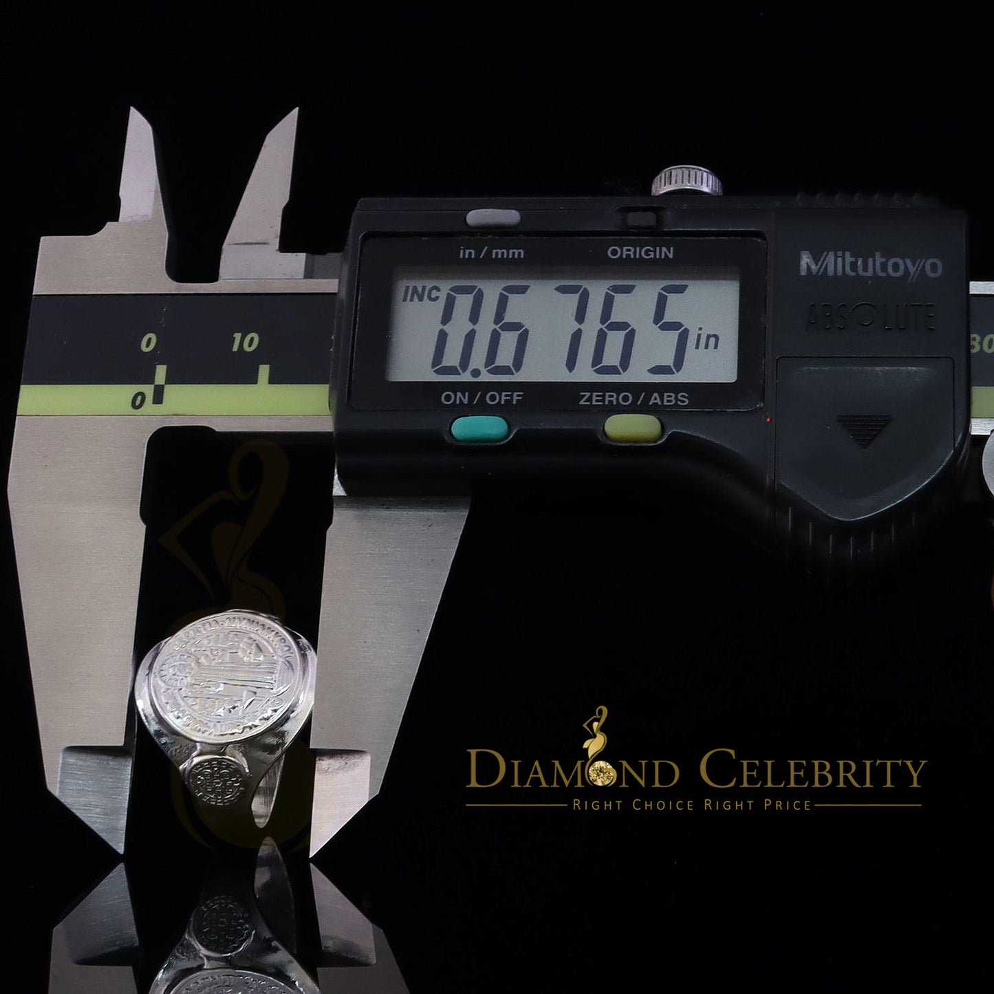 DiamondCelebritees Religious White 925 Sterling Silver St. Benedict Exorcism Women/Men's Ring SZ 8